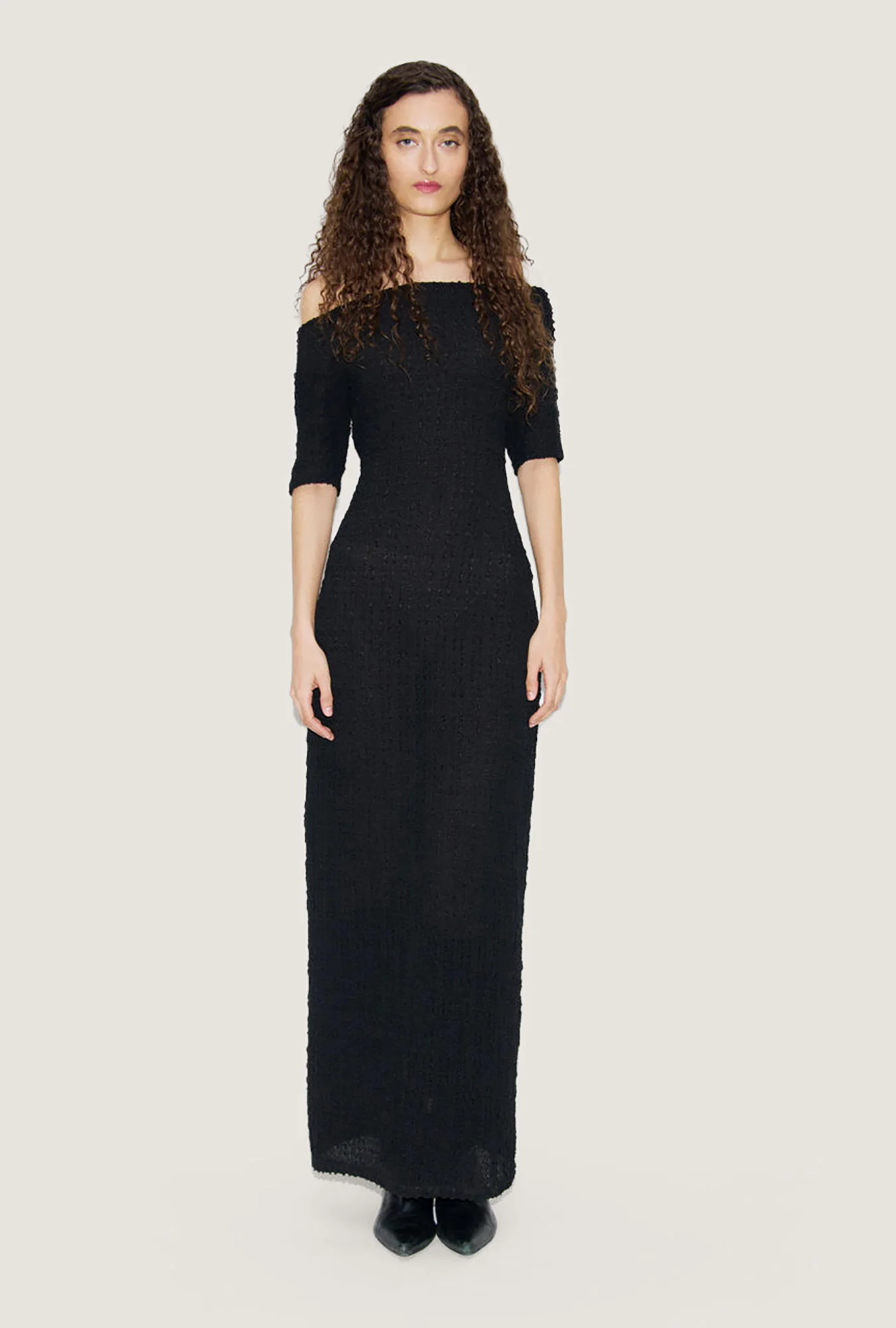 Pebble Off The Shoulder Dress Black - Image 2