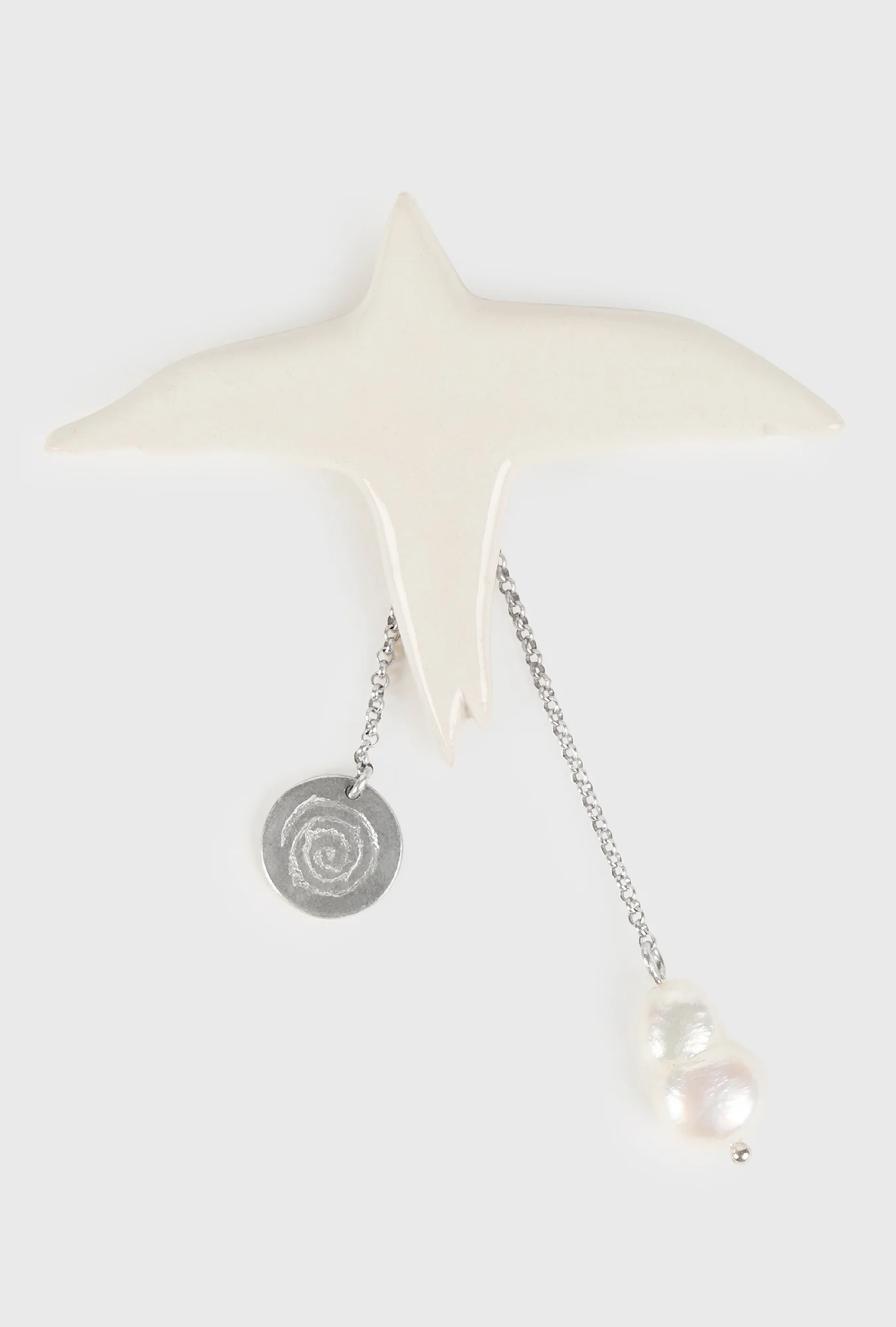 Raven Brooch White