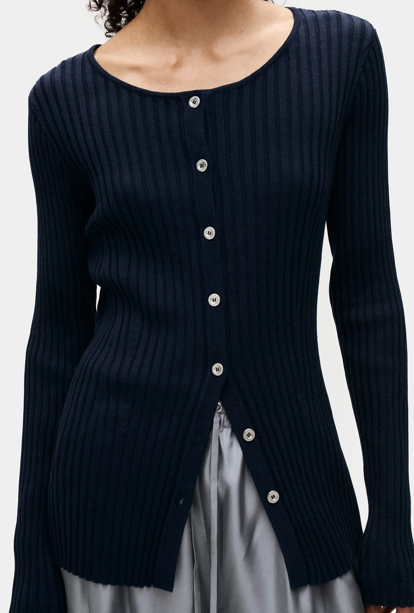 Ribbed Kia Cardigan Midnight - Image 2