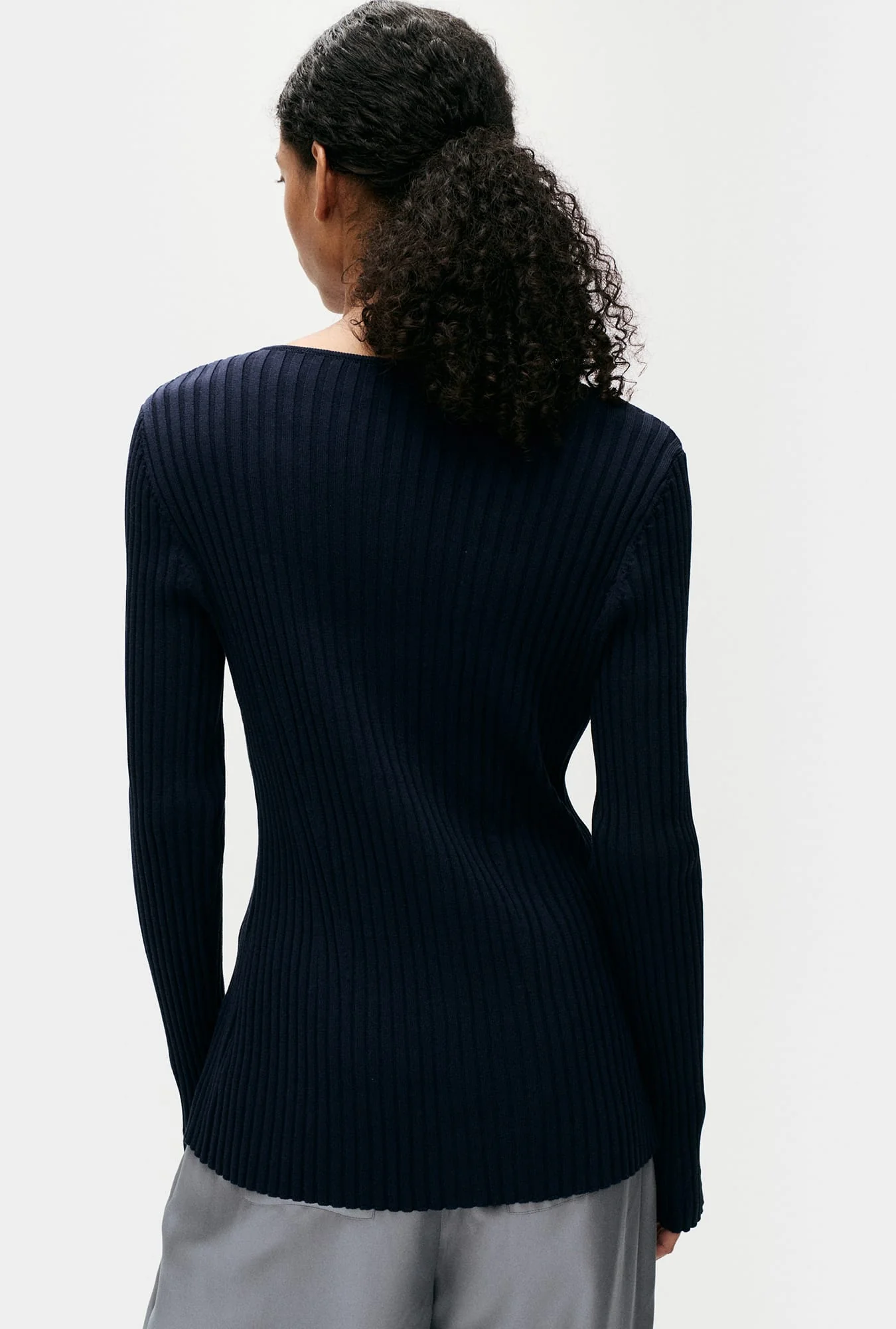 Ribbed Kia Cardigan Midnight - Image 3