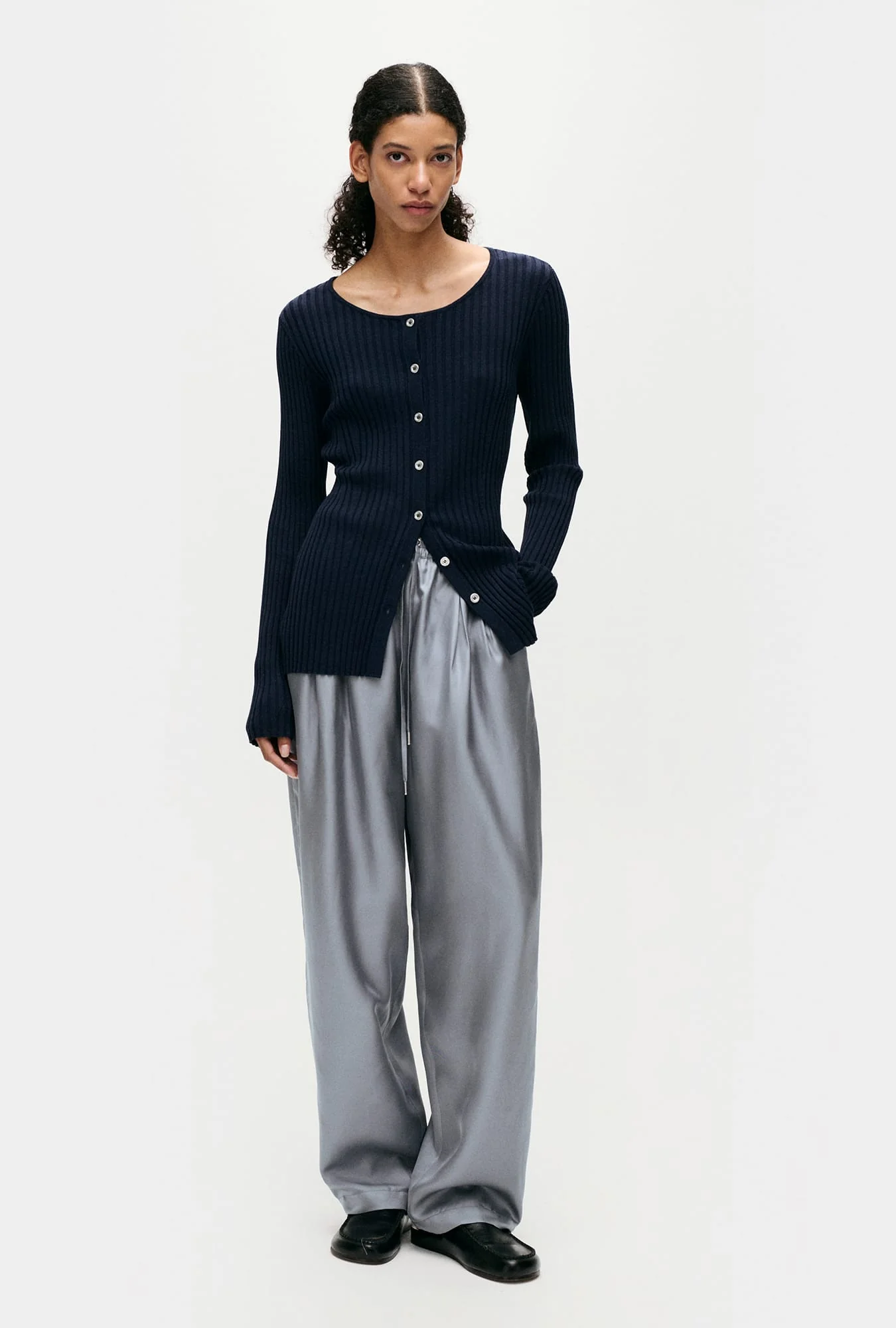 Ribbed Kia Cardigan Midnight - Image 4