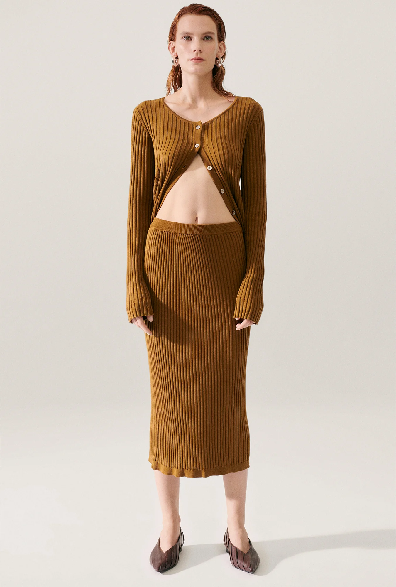Ribbed Straight Skirt Drought - Image 4