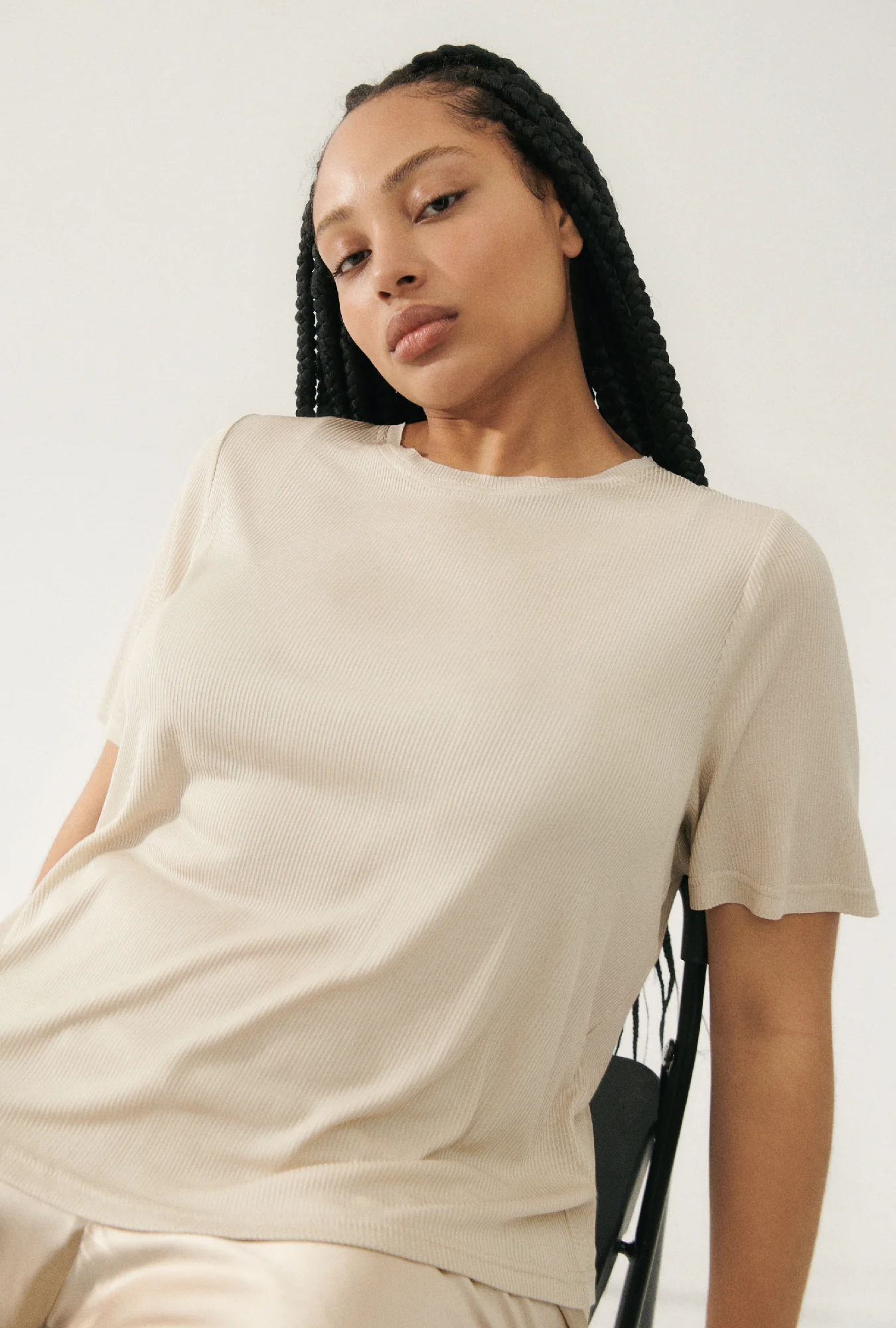 Ribbed T-Shirt Hazelnut - Image 2