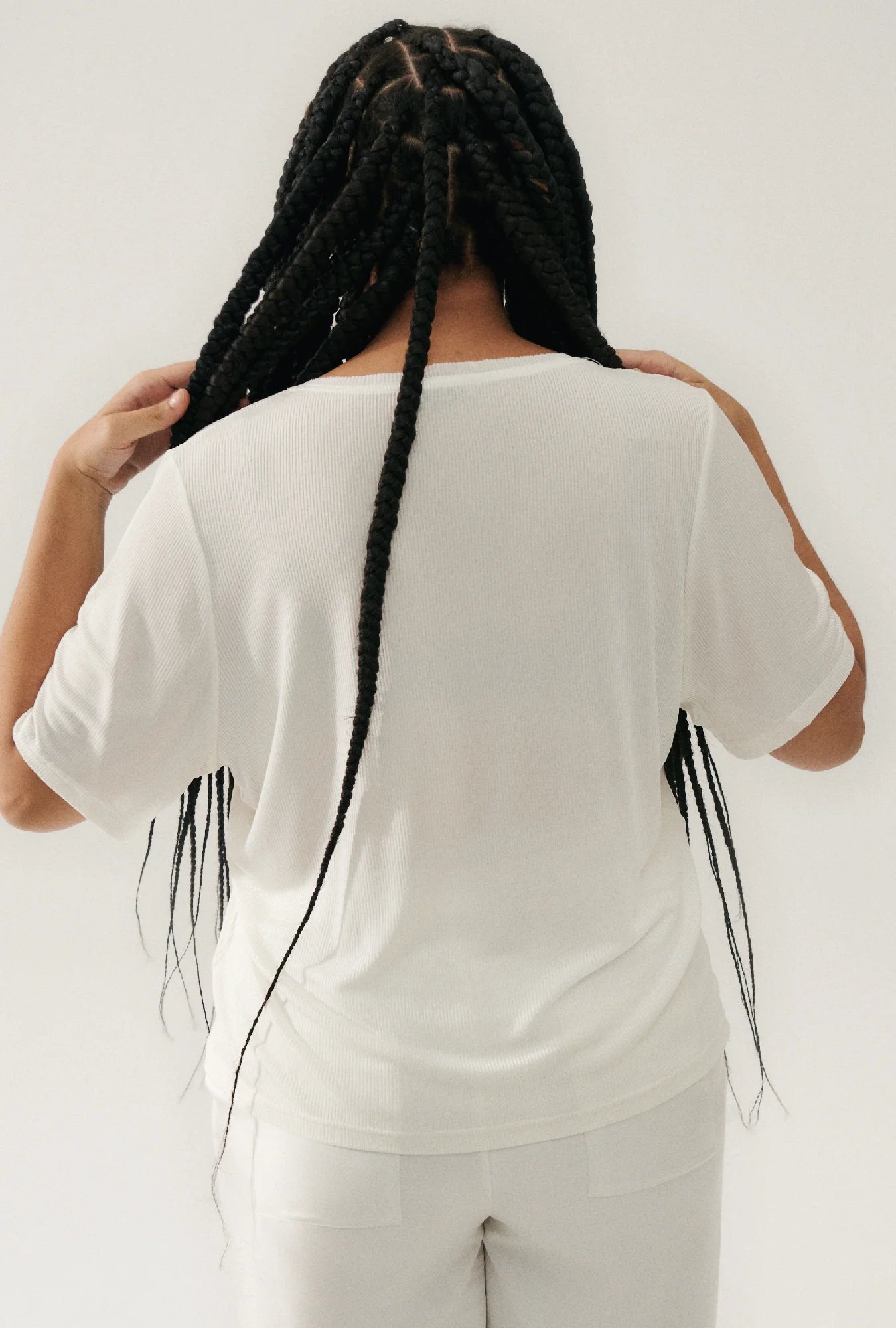 Ribbed T-Shirt White - Image 3
