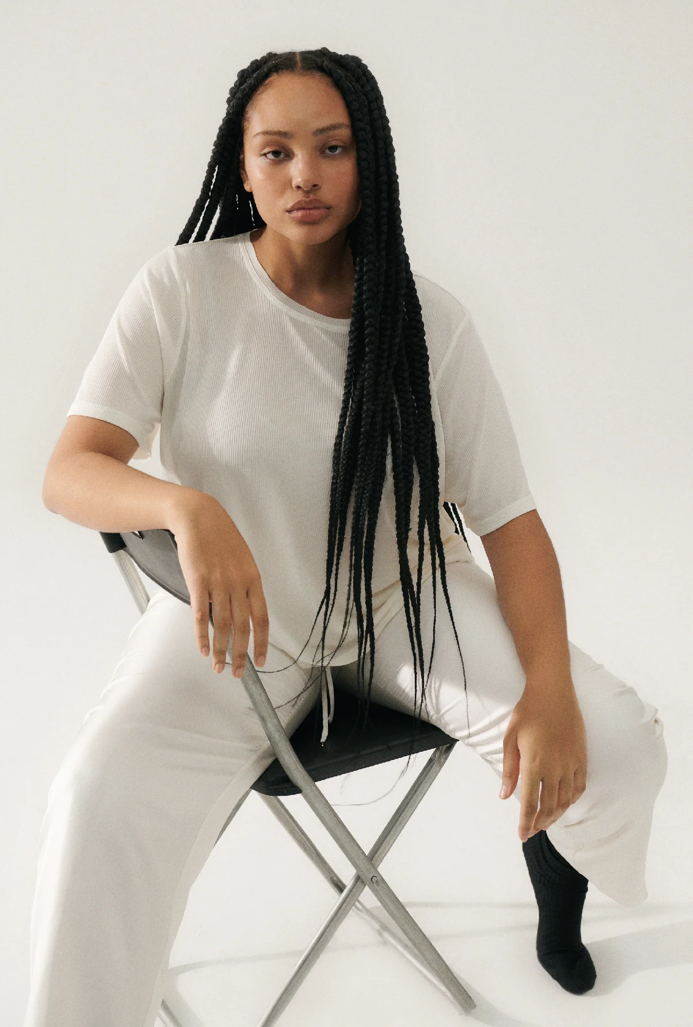 Ribbed T-Shirt White - Image 5