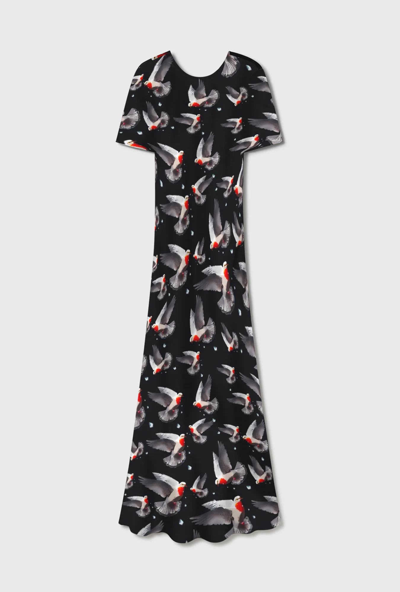 Short Sleeve Bias Dress Bleeding Dove