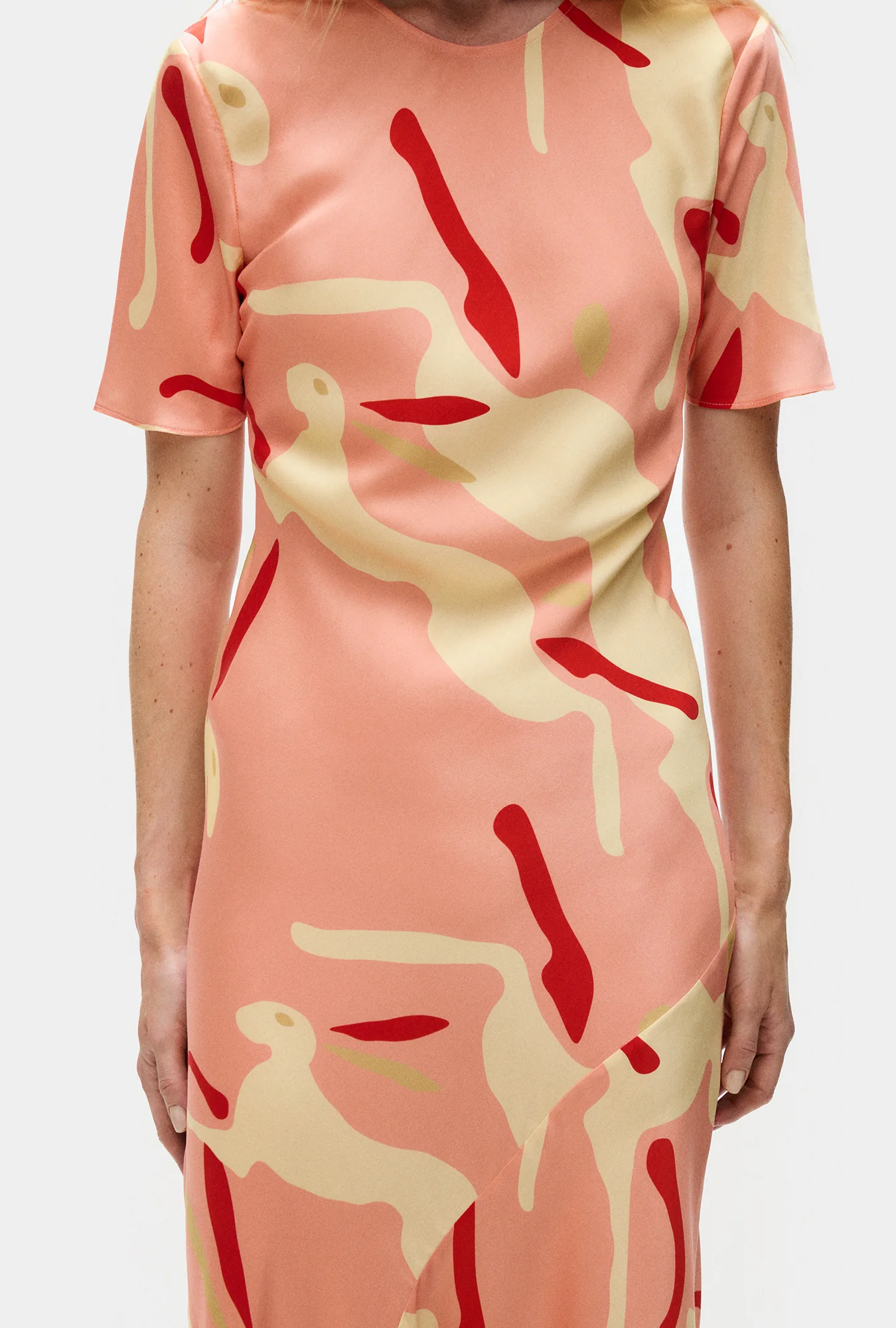 Short Sleeve Bias Dress Rabbit Amaranth - Image 5