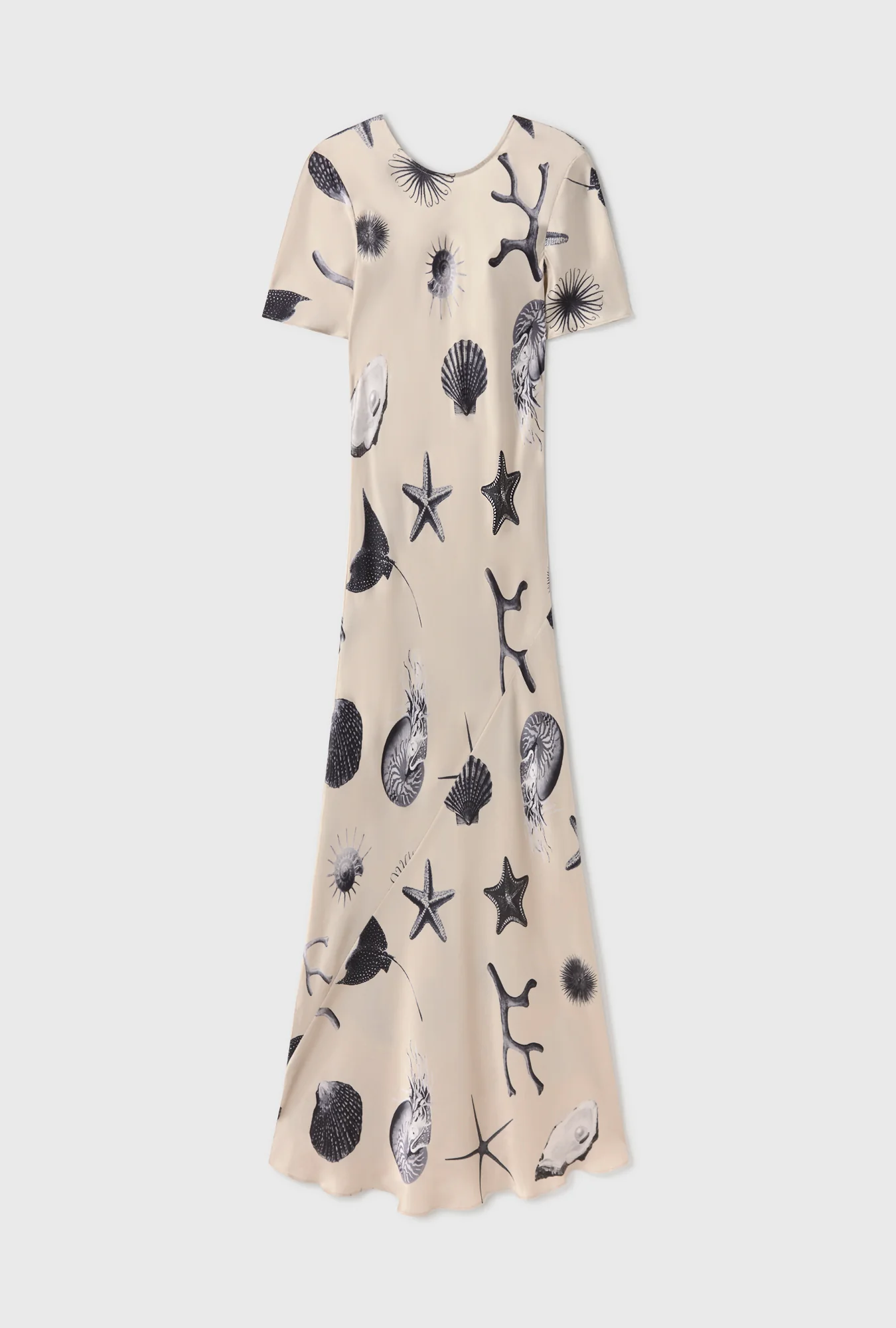Short Sleeve Bias Dress Seashells