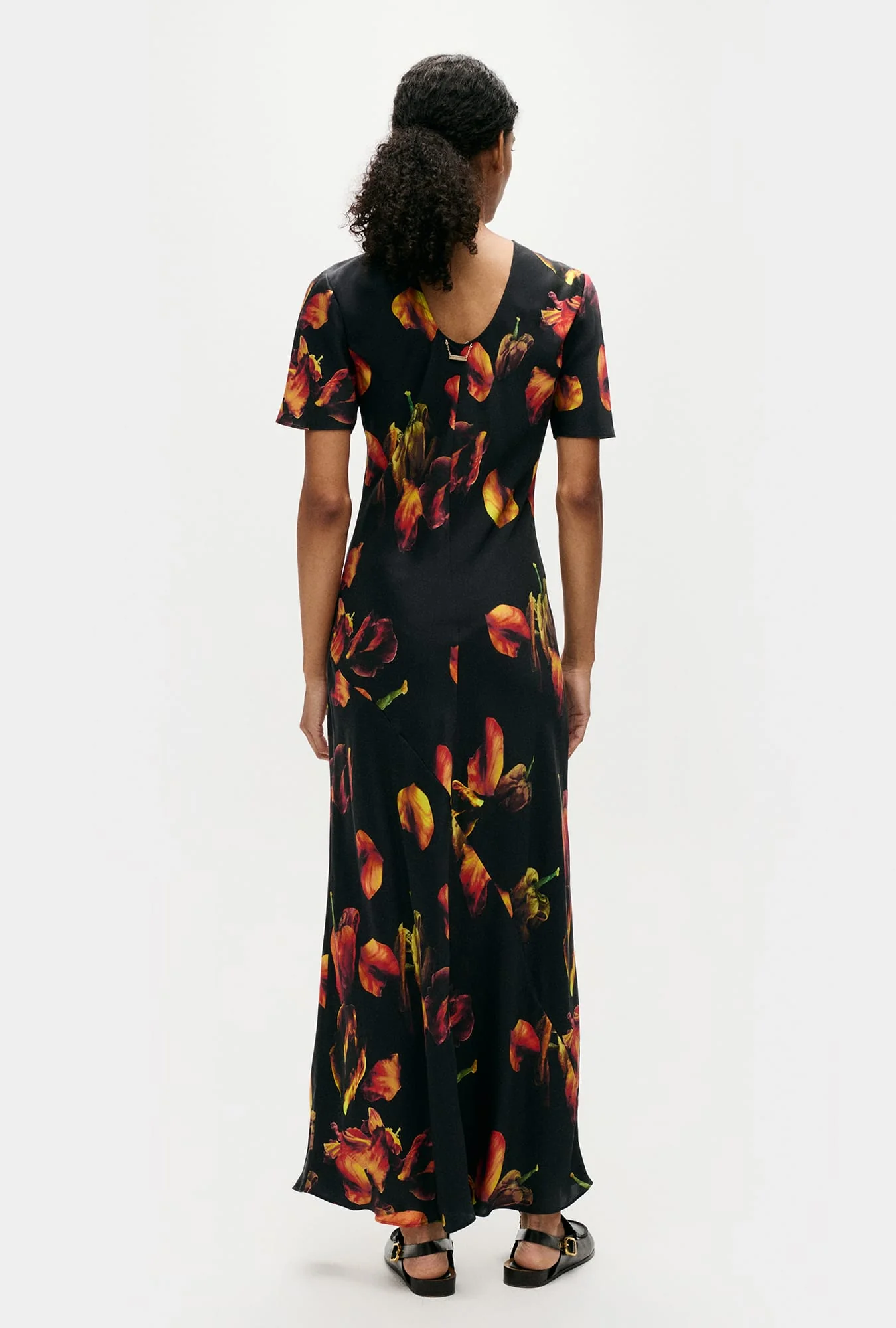 Short Sleeve Bias Dress Tulipa Black - Image 3