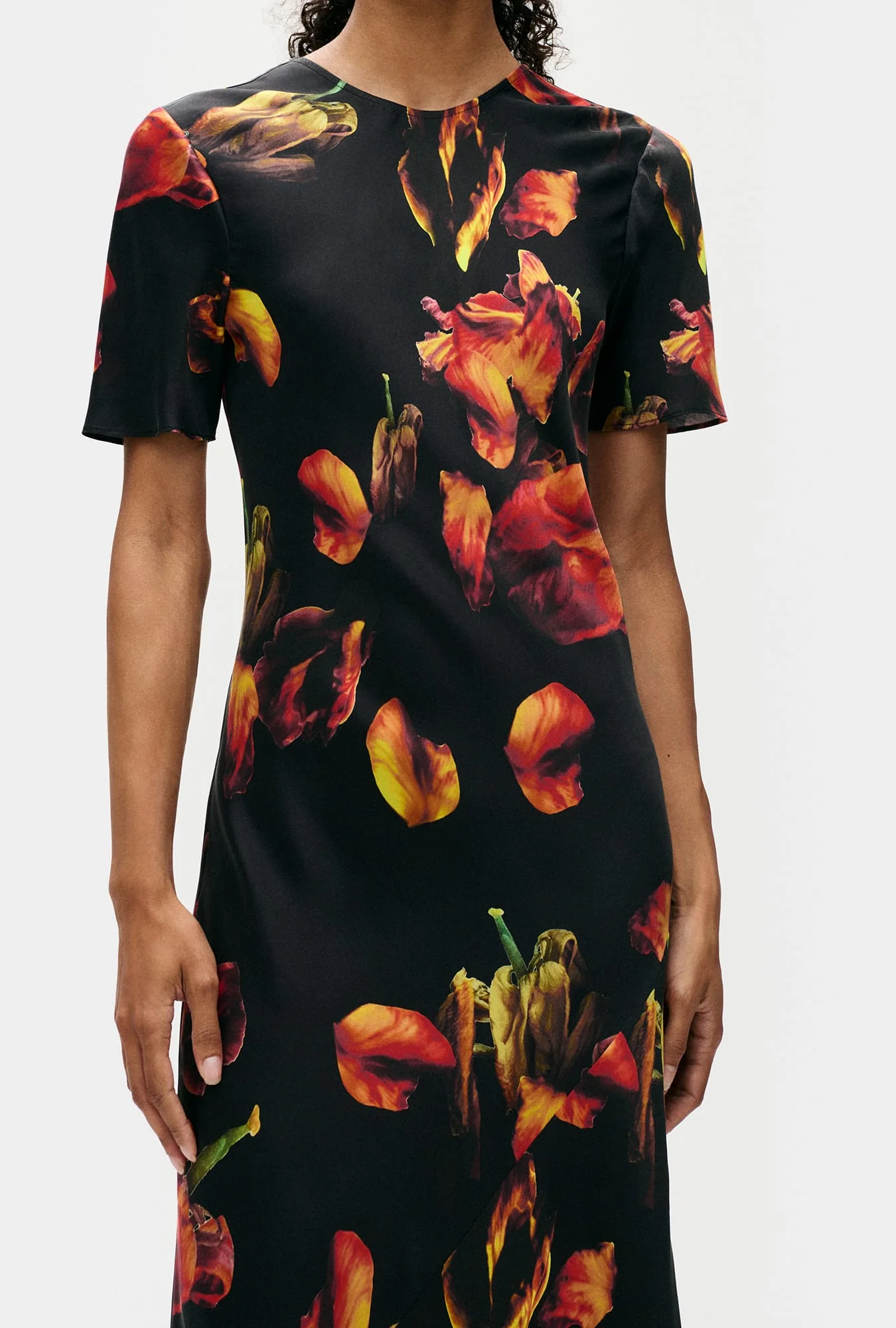 Short Sleeve Bias Dress Tulipa Black - Image 4
