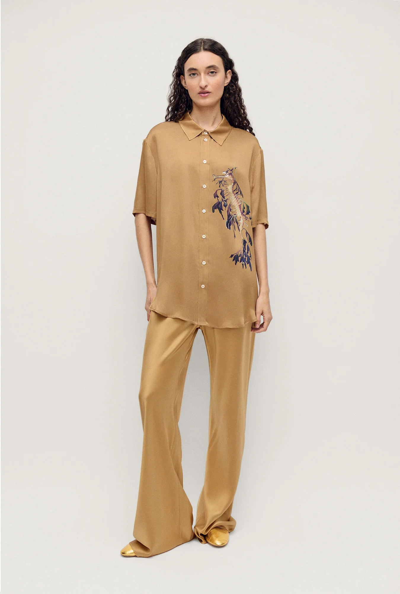 Short Sleeve Boyfriend Shirt Seahorse - Image 2
