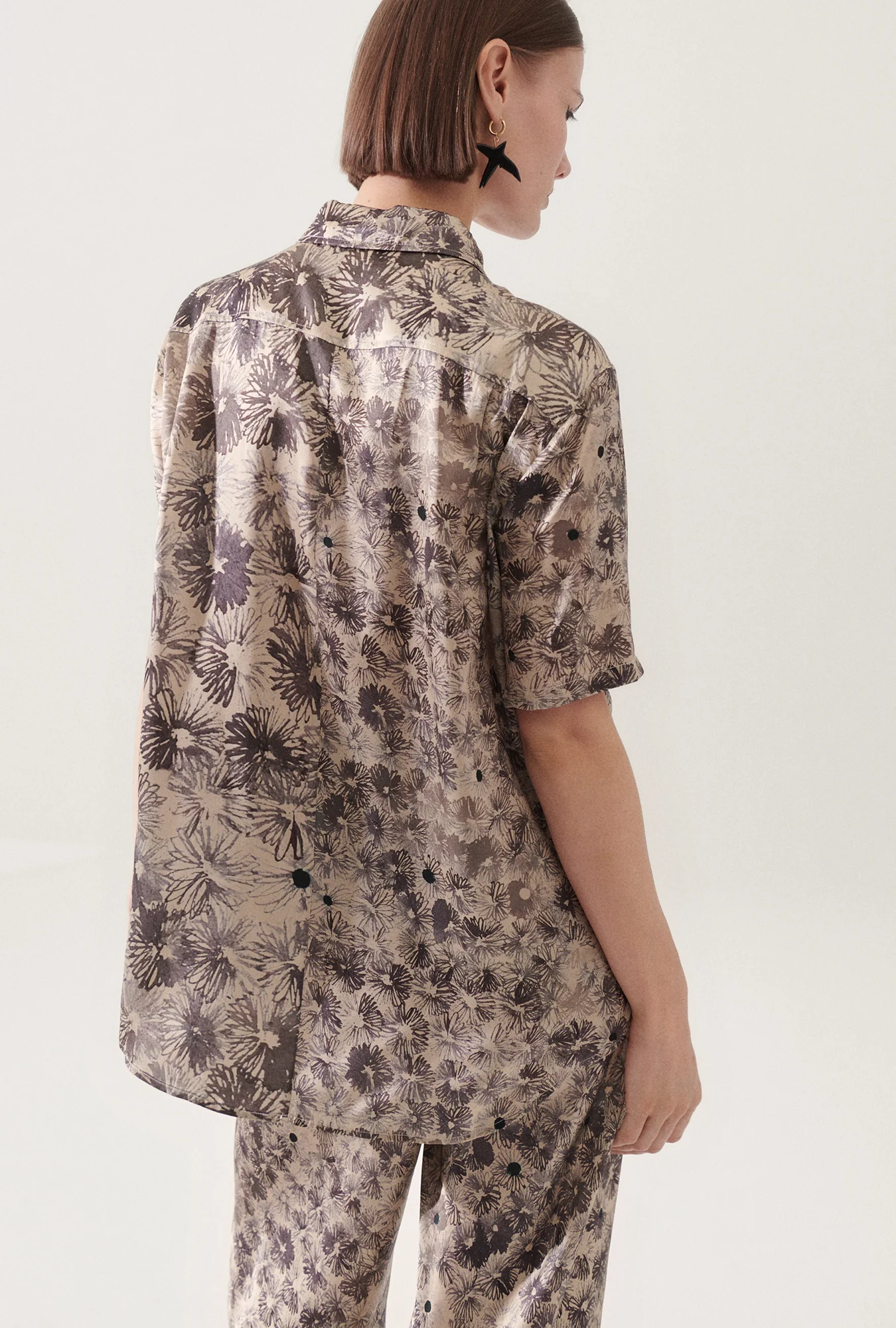 Short Sleeve Boyfriend Shirt Aster Floral - Image 3