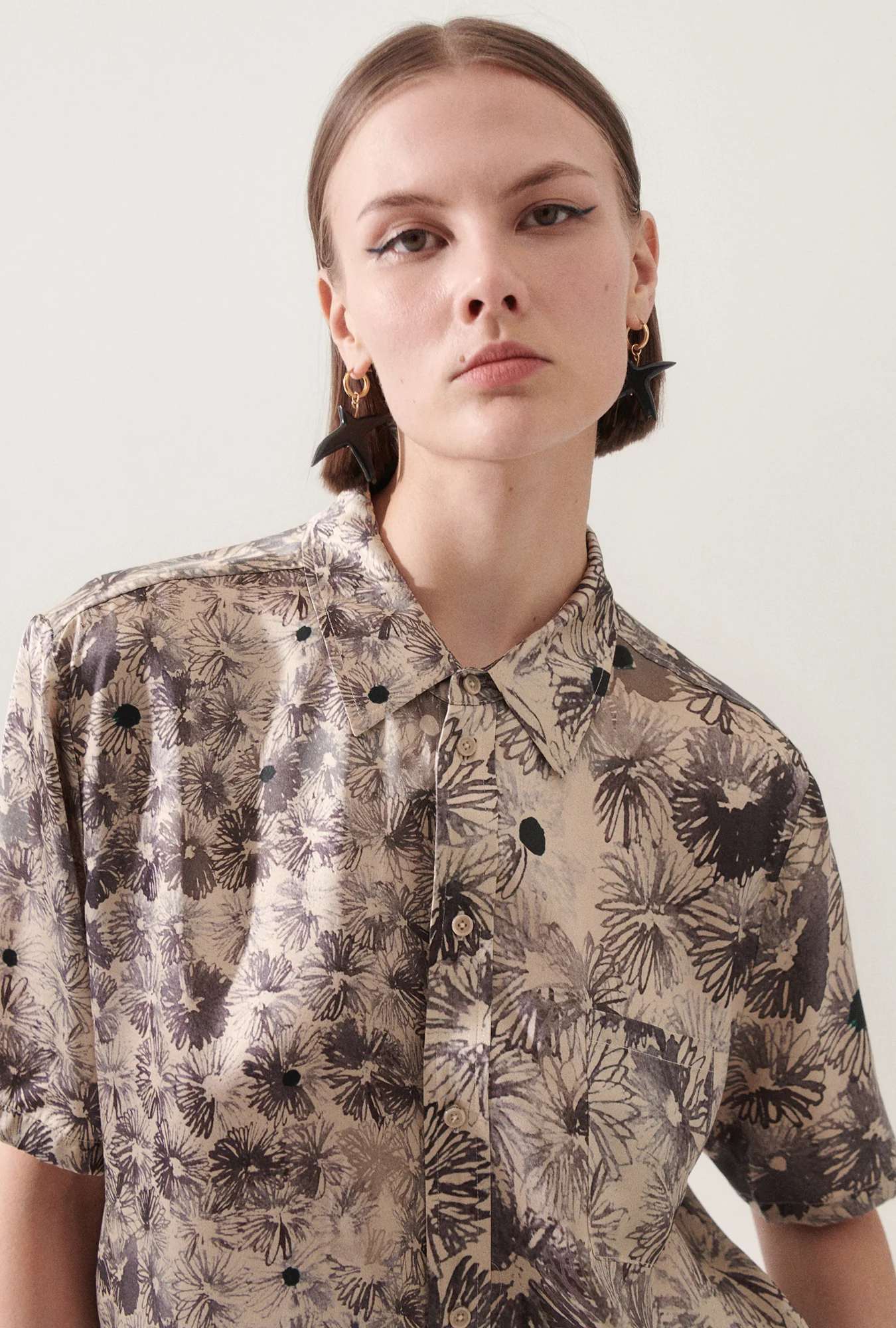 Short Sleeve Boyfriend Shirt Aster Floral - Image 4