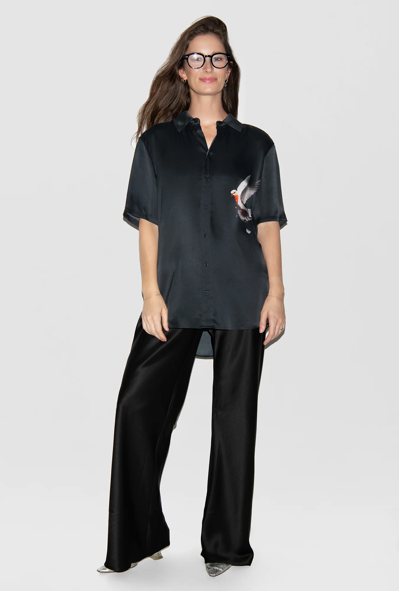 Short Sleeve Boyfriend Shirt Bleeding Dove - Image 2