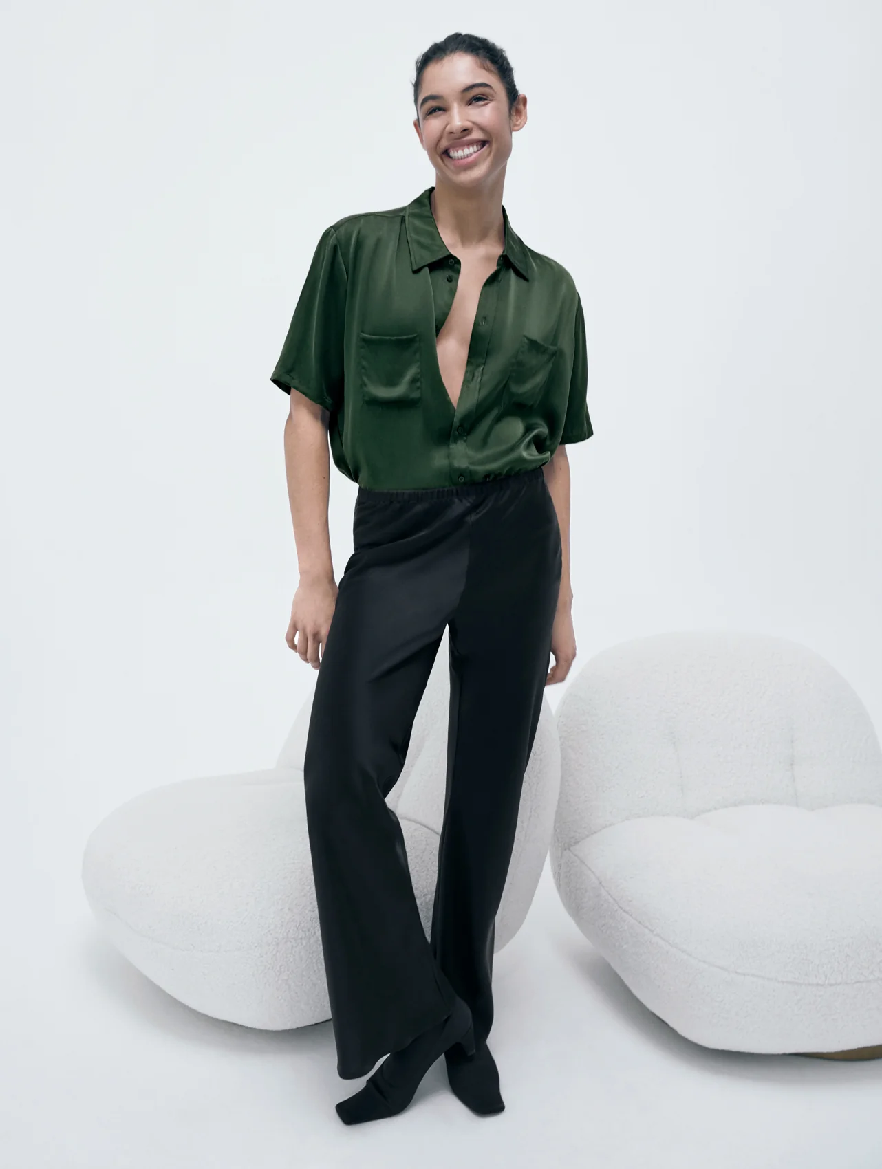 Short Sleeve Boyfriend Shirt Cedar - Image 2