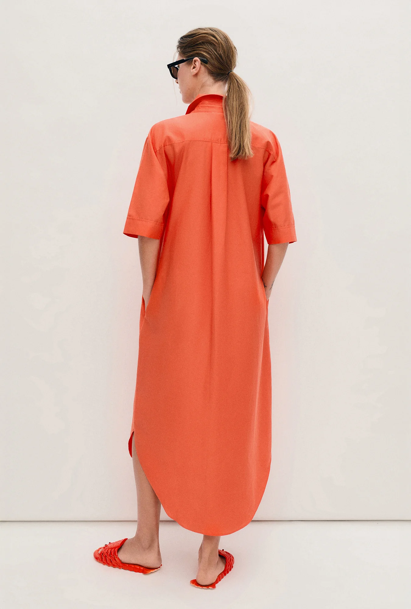 Short Sleeve Boyfriend Shirt Dress Snapper - Image 3