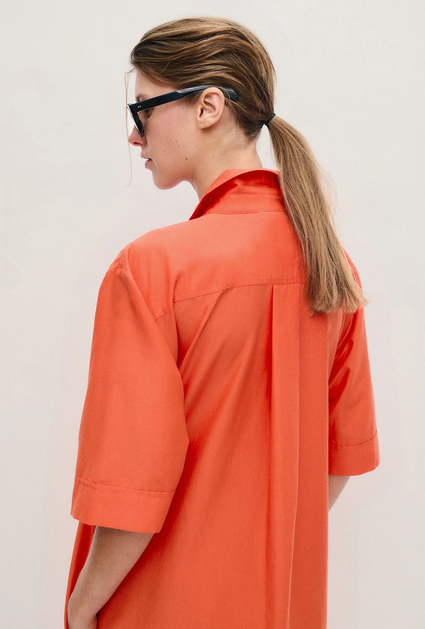 Short Sleeve Boyfriend Shirt Dress Snapper - Image 4
