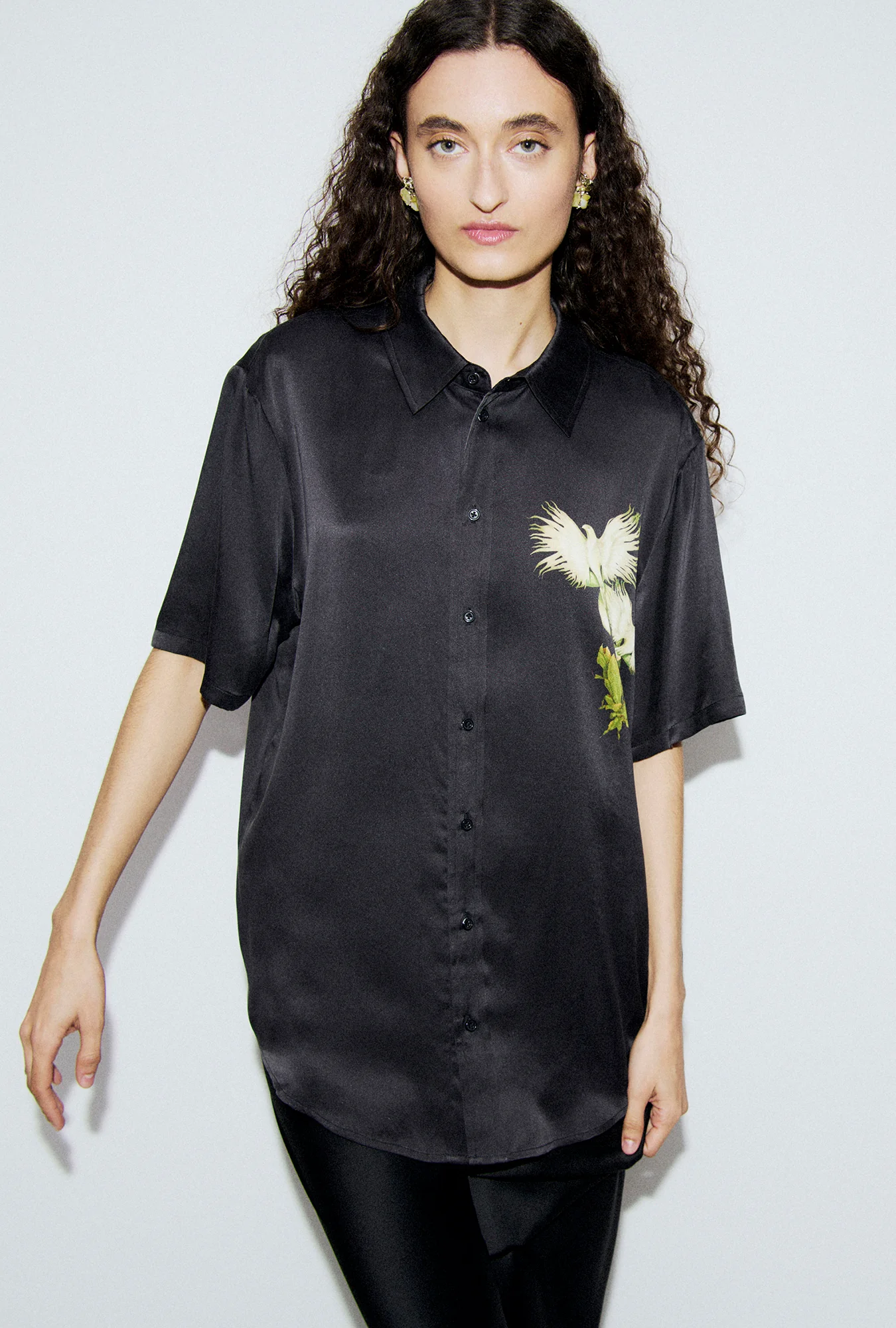 Short Sleeve Boyfriend Shirt Egret - Image 2
