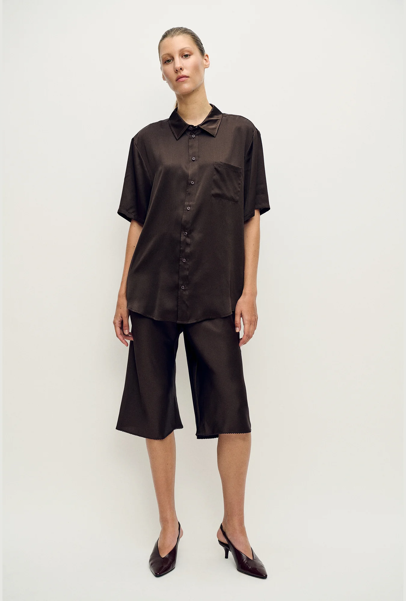 Short Sleeve Boyfriend Shirt Mantis - Image 2