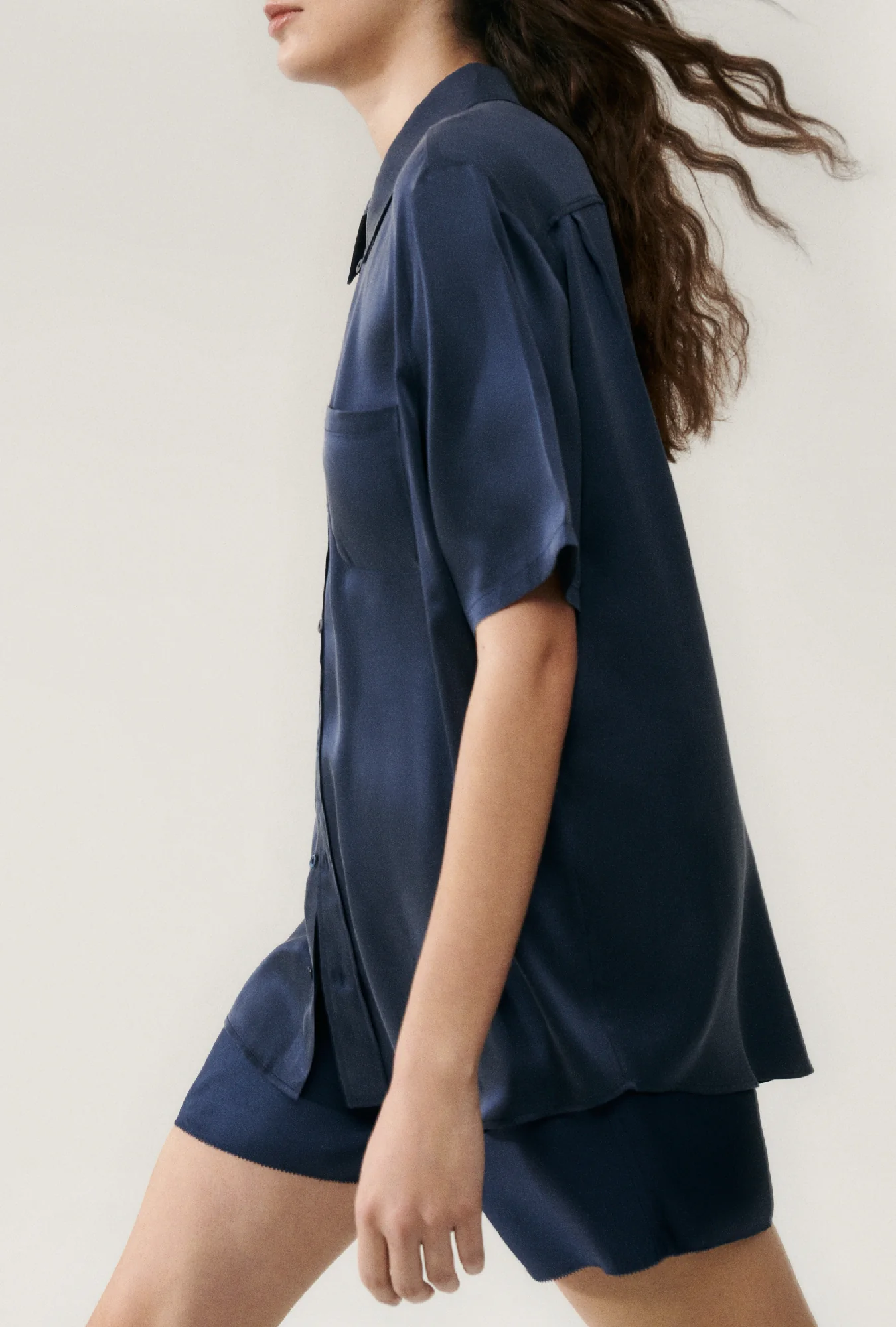 Short Sleeve Boyfriend Shirt Midnight - Image 4