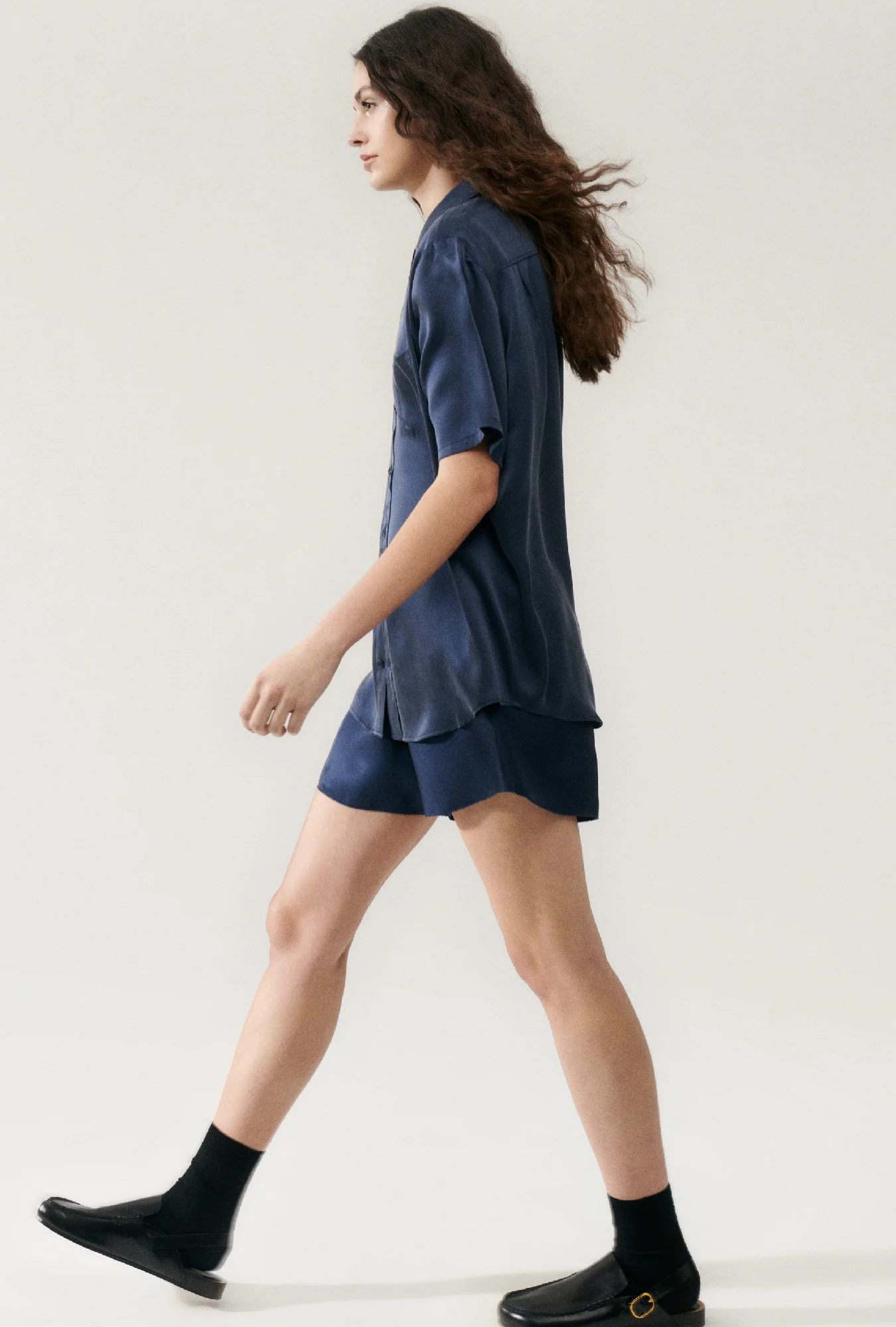 Short Sleeve Boyfriend Shirt Midnight - Image 6