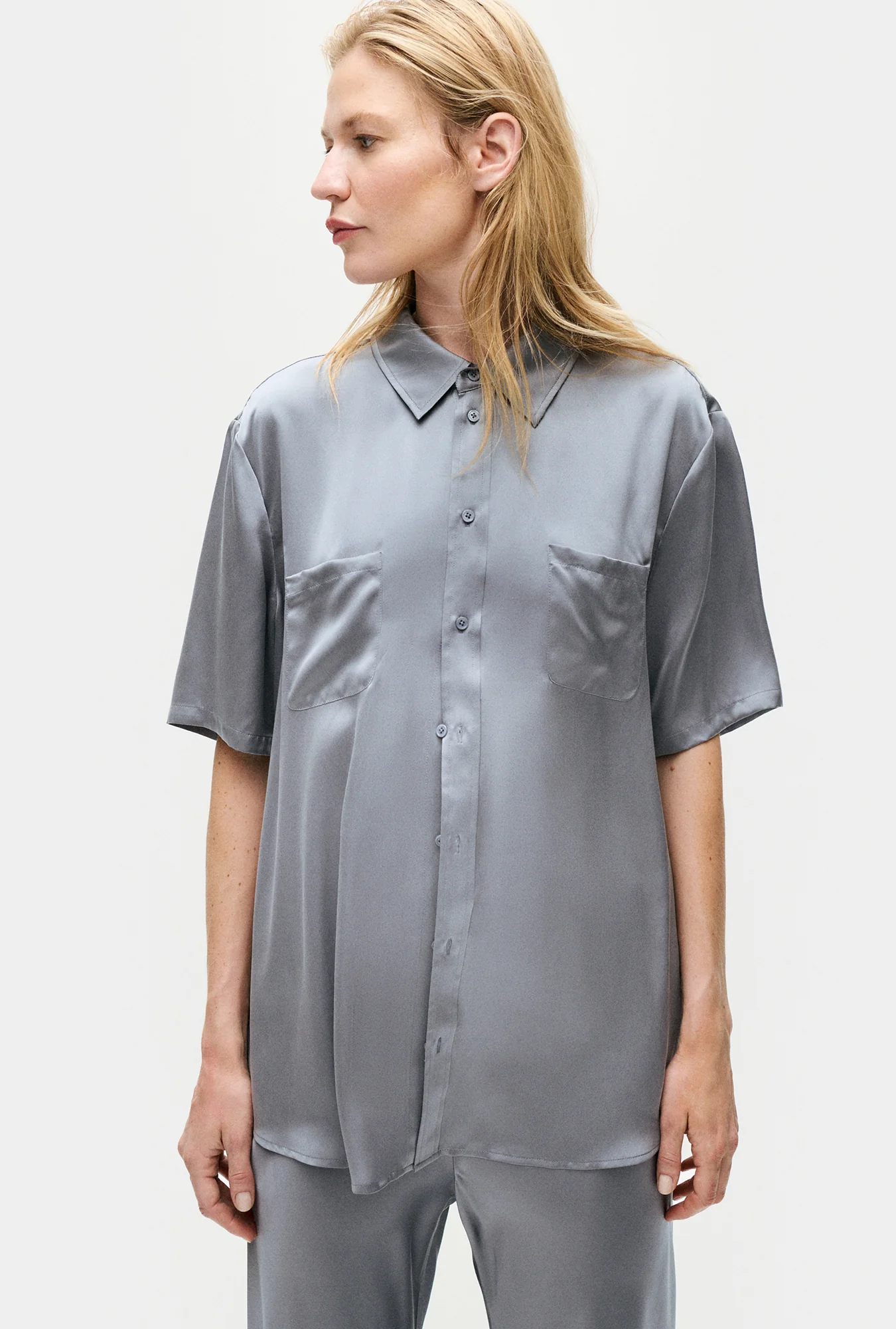 Short Sleeve Boyfriend Shirt Storm - Image 2