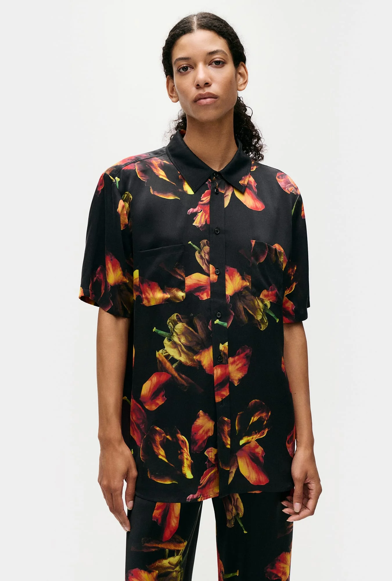 Short Sleeve Boyfriend Shirt Tulipa Black - Image 2