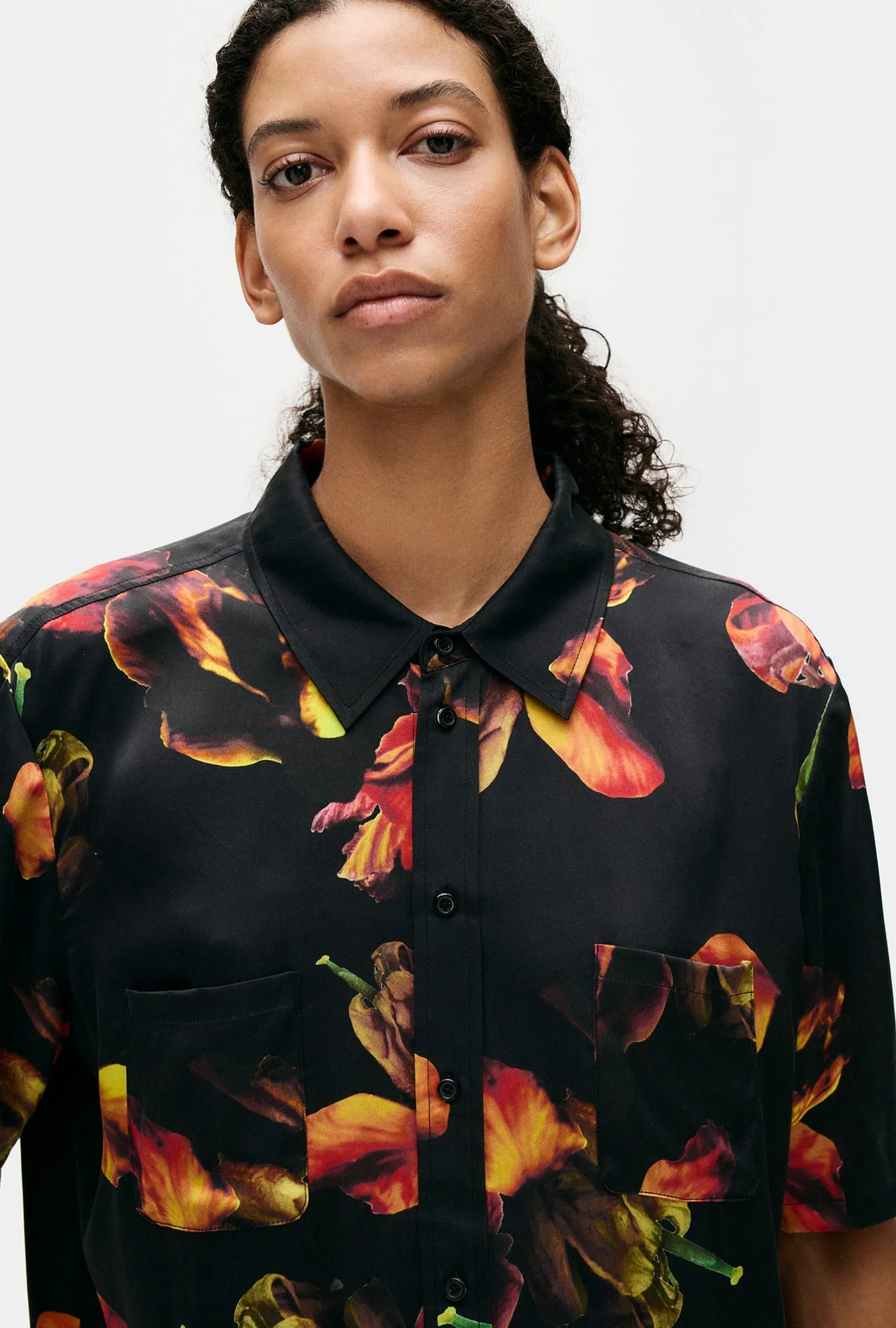 Short Sleeve Boyfriend Shirt Tulipa Black - Image 4