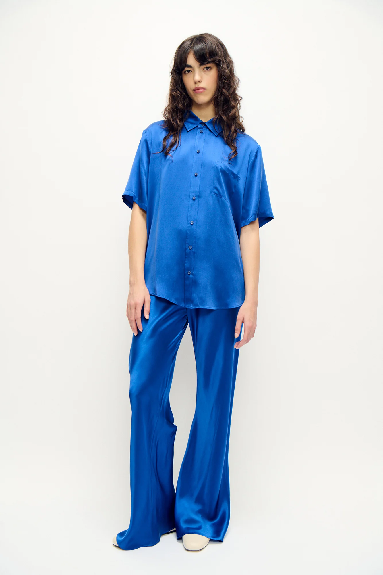 Short Sleeve Boyfriend Shirt Wedgwood - Image 2