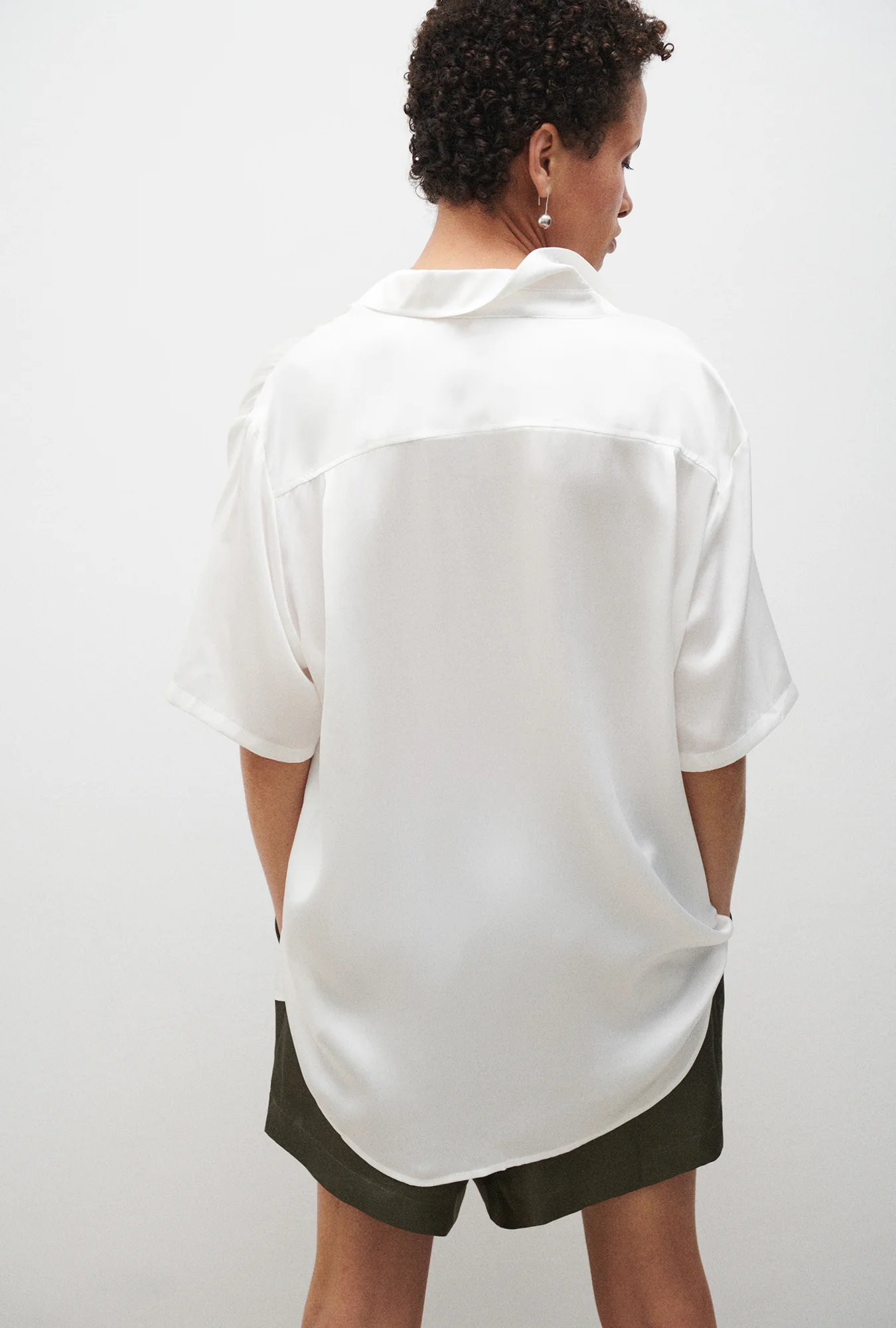 Short Sleeve Boyfriend Shirt White - Image 4