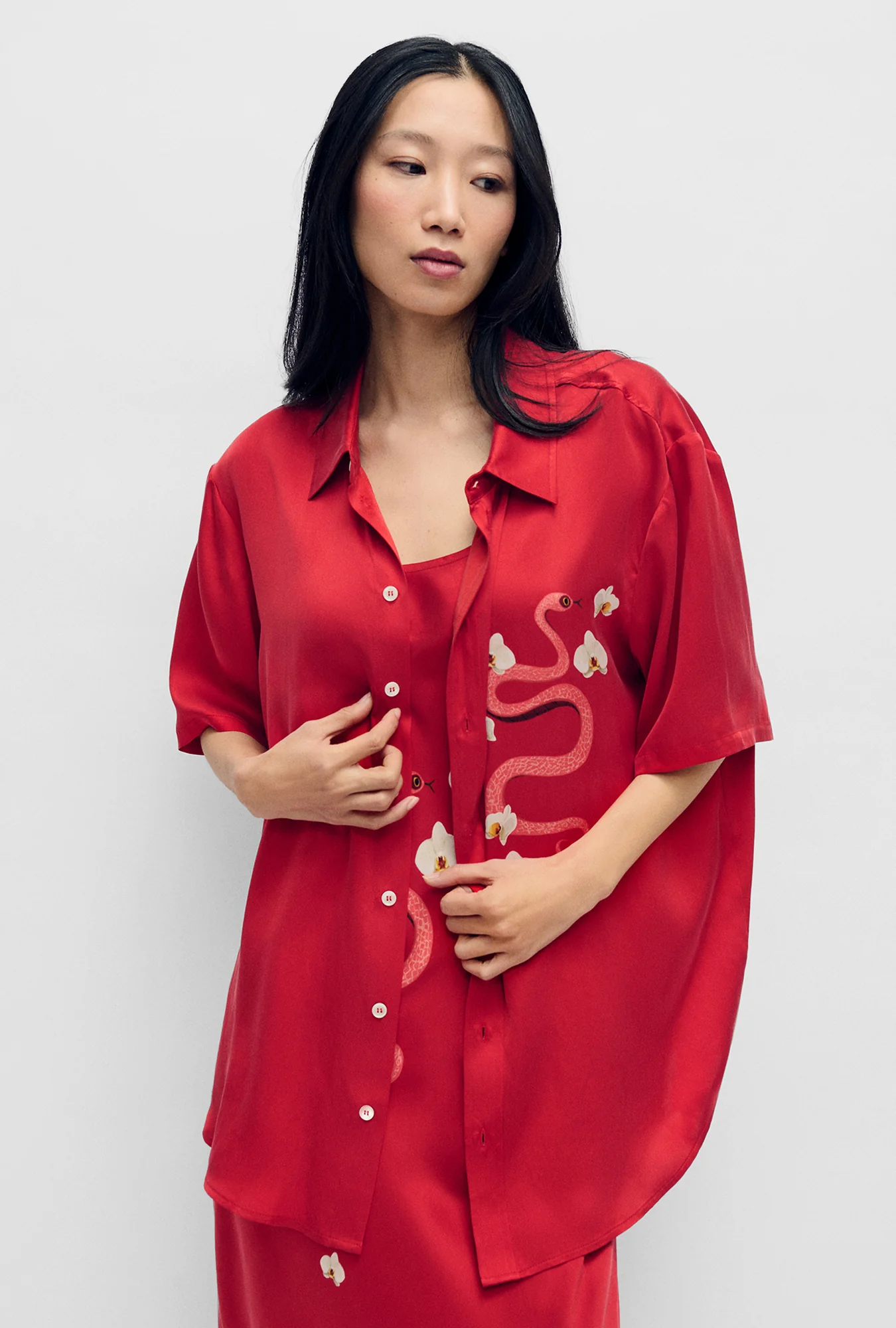 Short Sleeve Boyfriend Shirt Year of The Snake - Image 3
