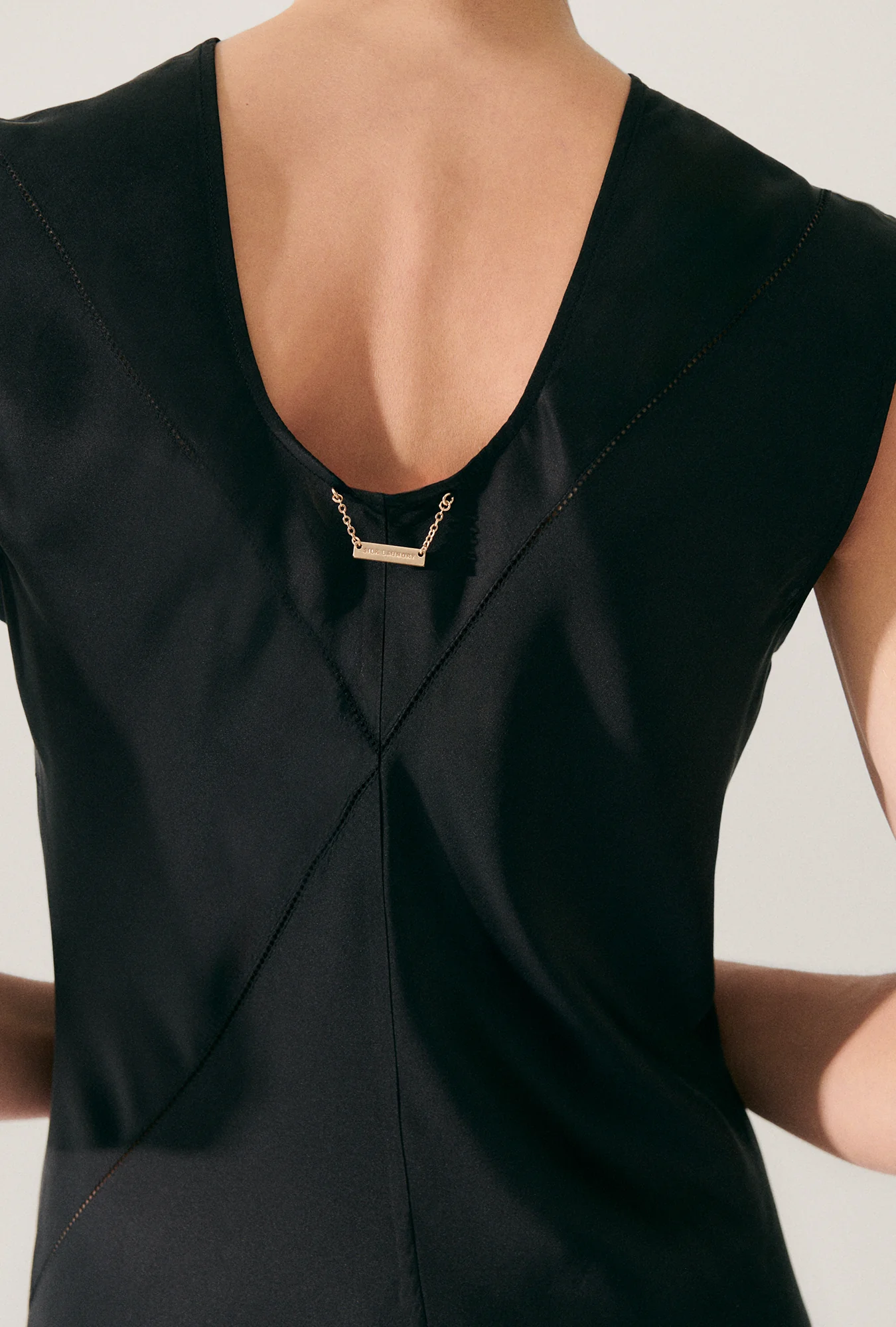 Splice Sleeveless Dress Black - Image 5