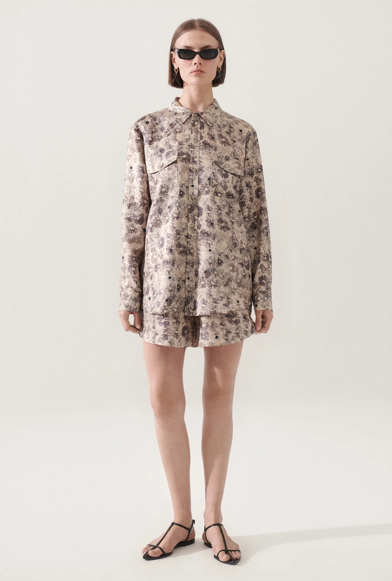 Twill Boyfriend Shirt Aster Floral - Image 2