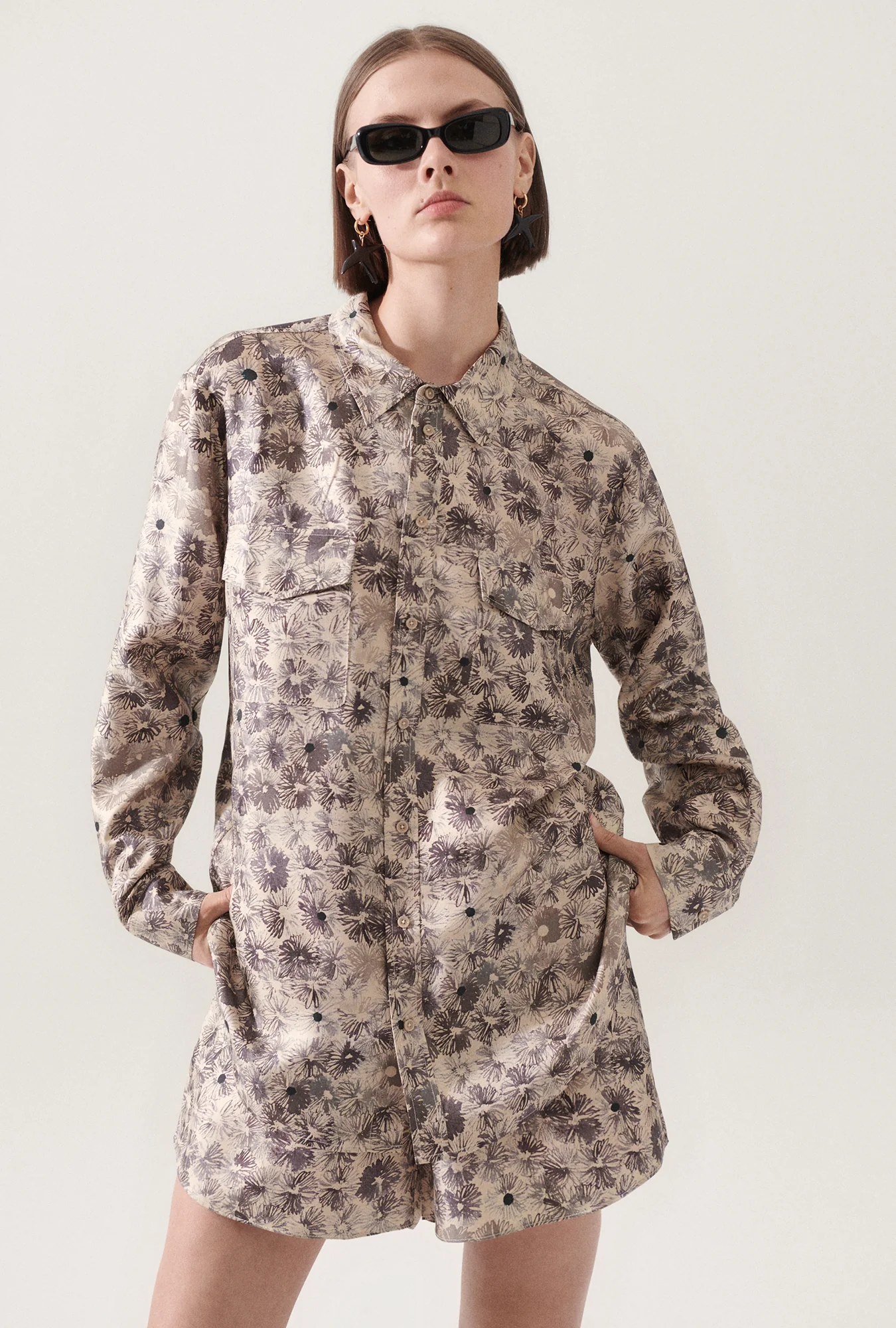Twill Boyfriend Shirt Aster Floral - Image 3