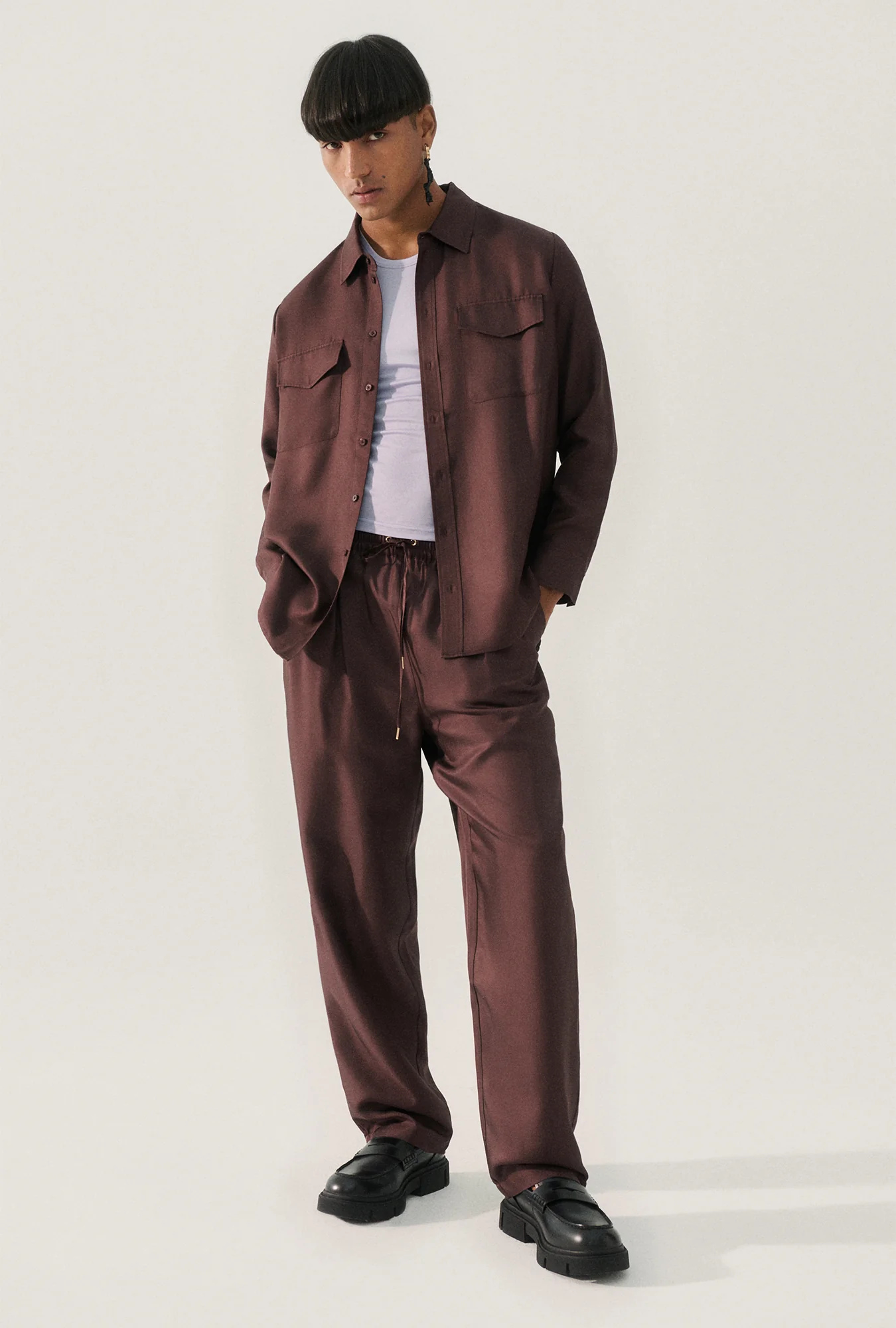 Twill Boyfriend Shirt Cacao - Image 4