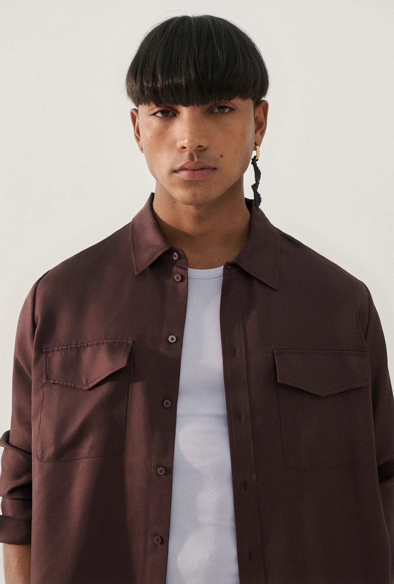 Twill Boyfriend Shirt Cacao - Image 5
