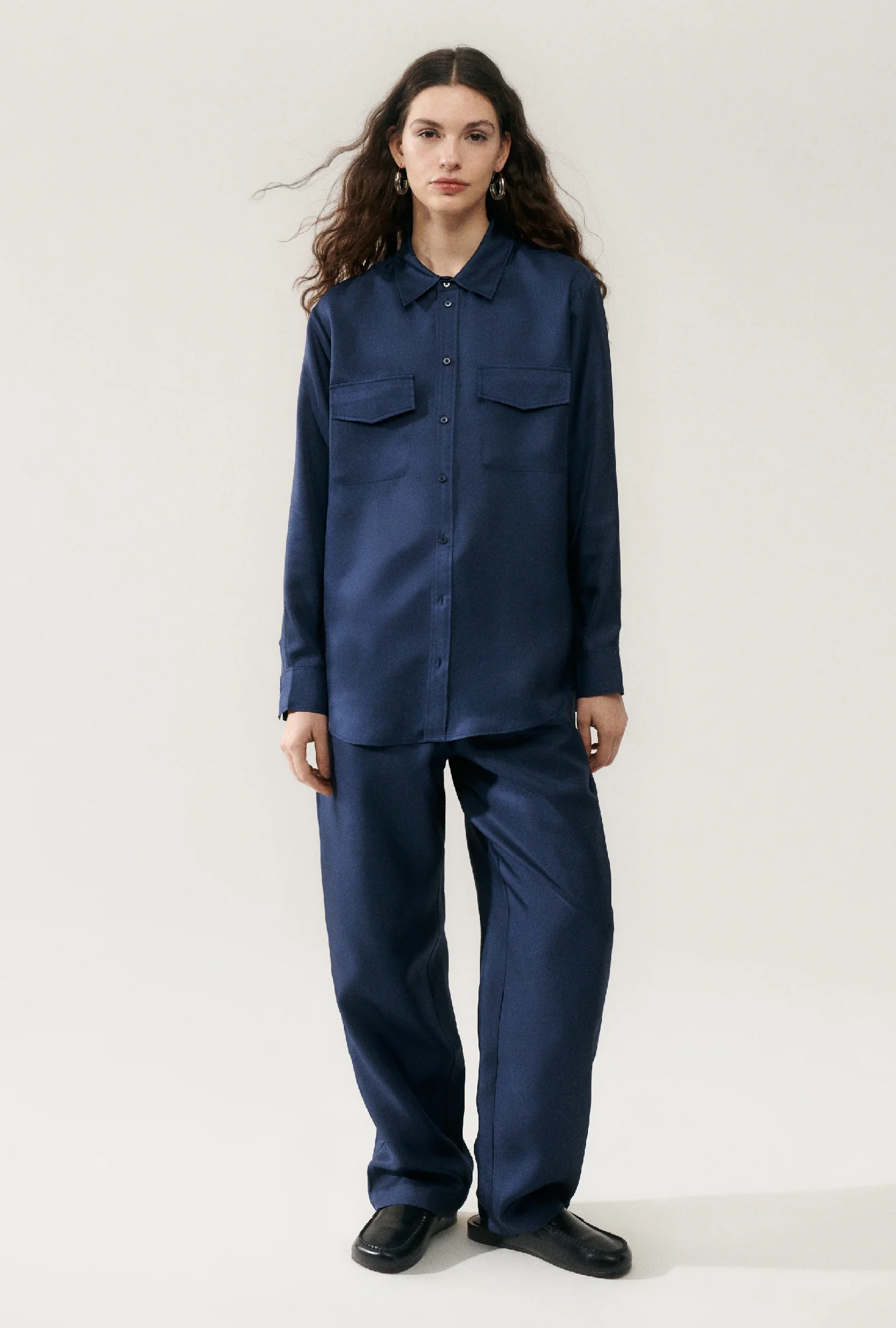 Twill Boyfriend Shirt Midnight - Image 2