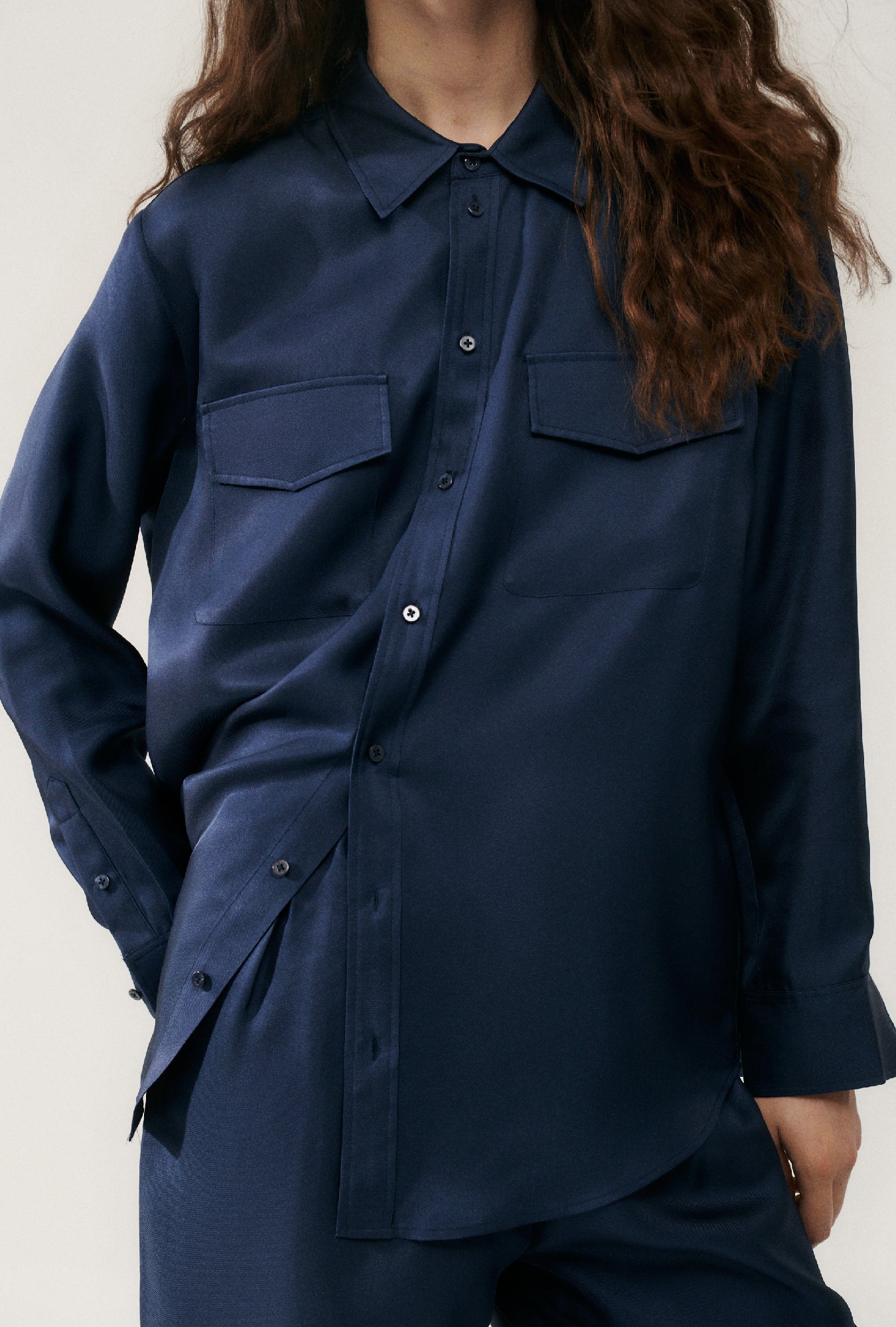 Twill Boyfriend Shirt Midnight - Image 3