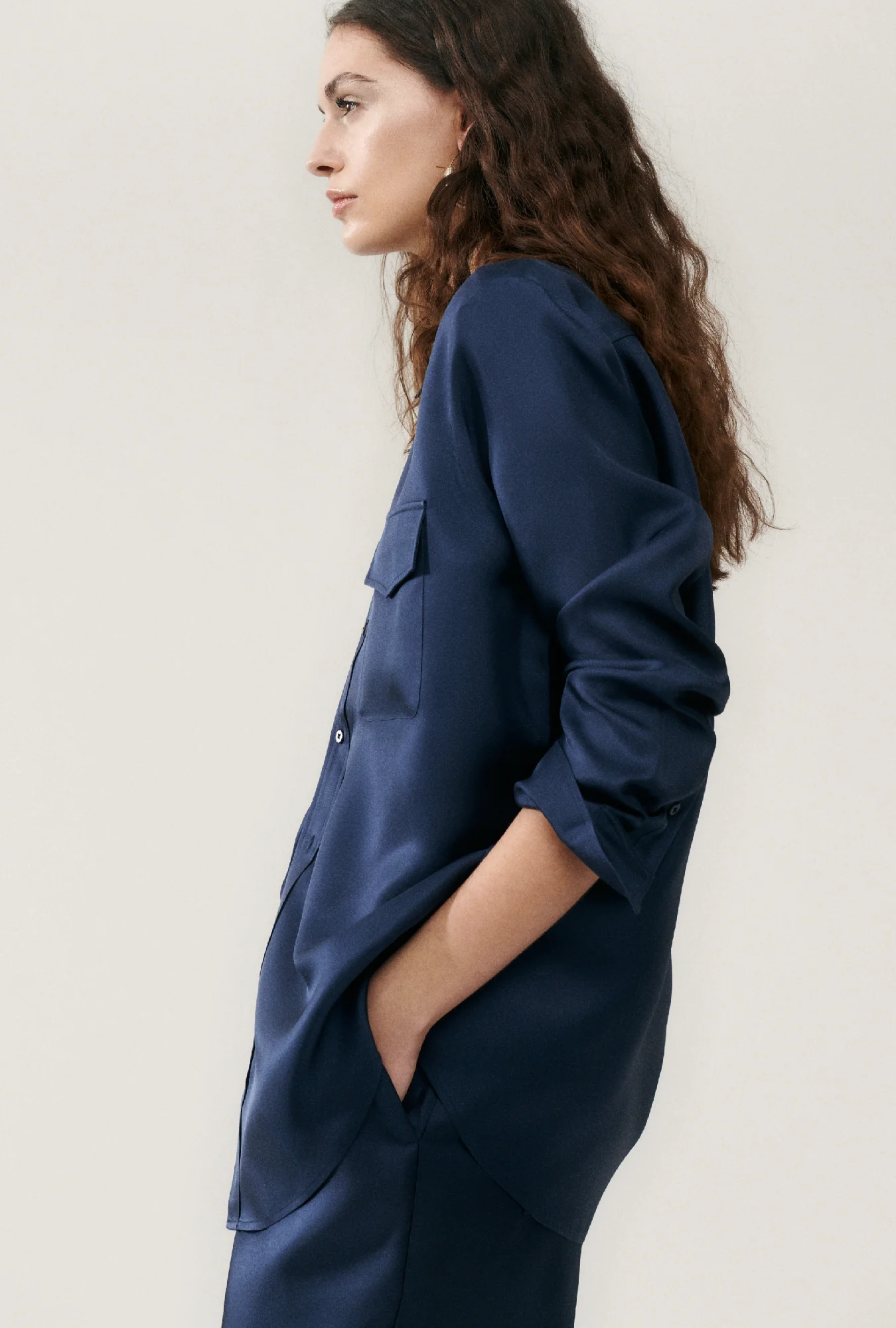 Twill Boyfriend Shirt Midnight - Image 5