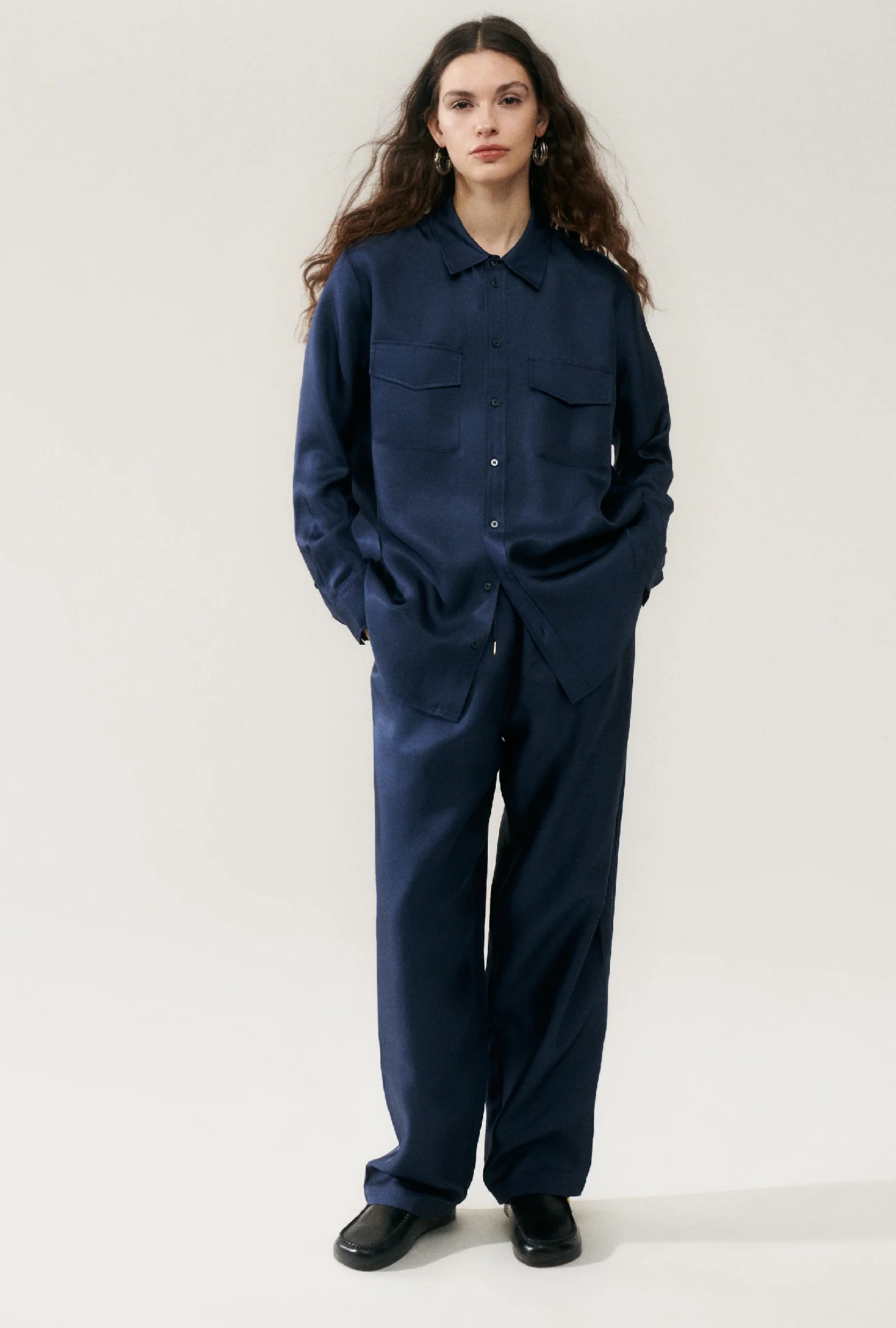 Twill Boyfriend Shirt Midnight - Image 6