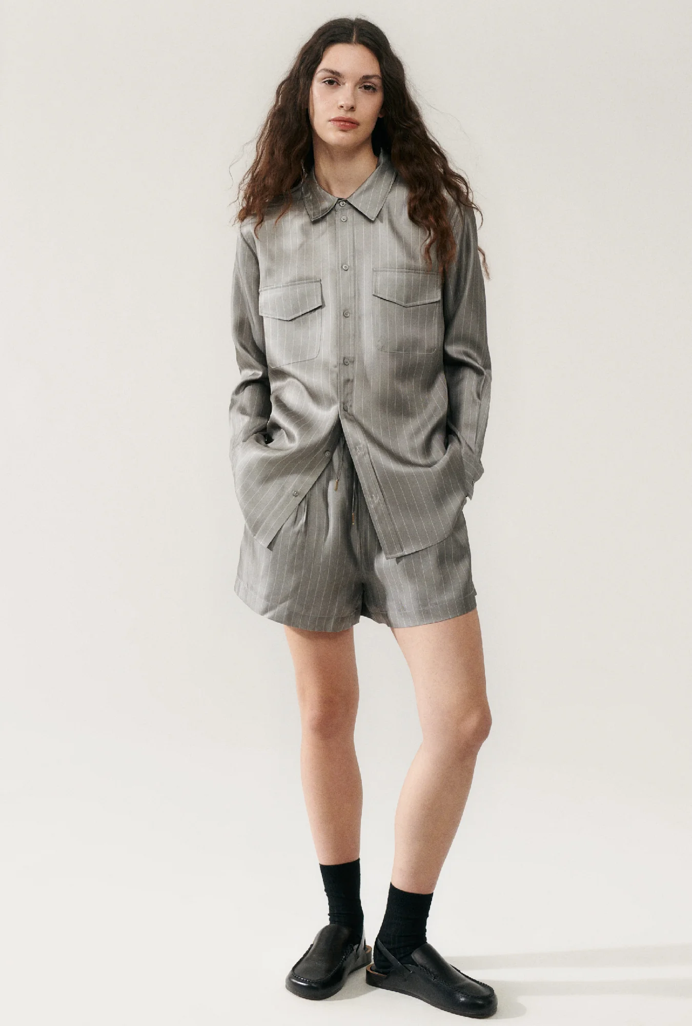 Twill Boyfriend Shirt Moon Pinstripe - Image 4