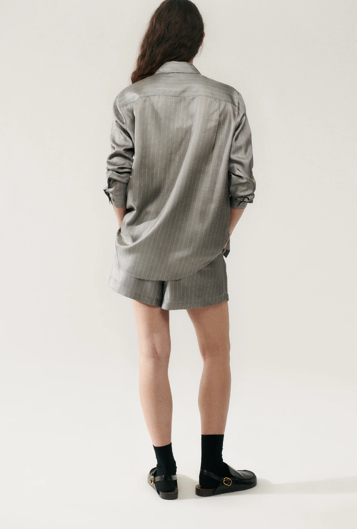 Twill Boyfriend Shirt Moon Pinstripe - Image 5