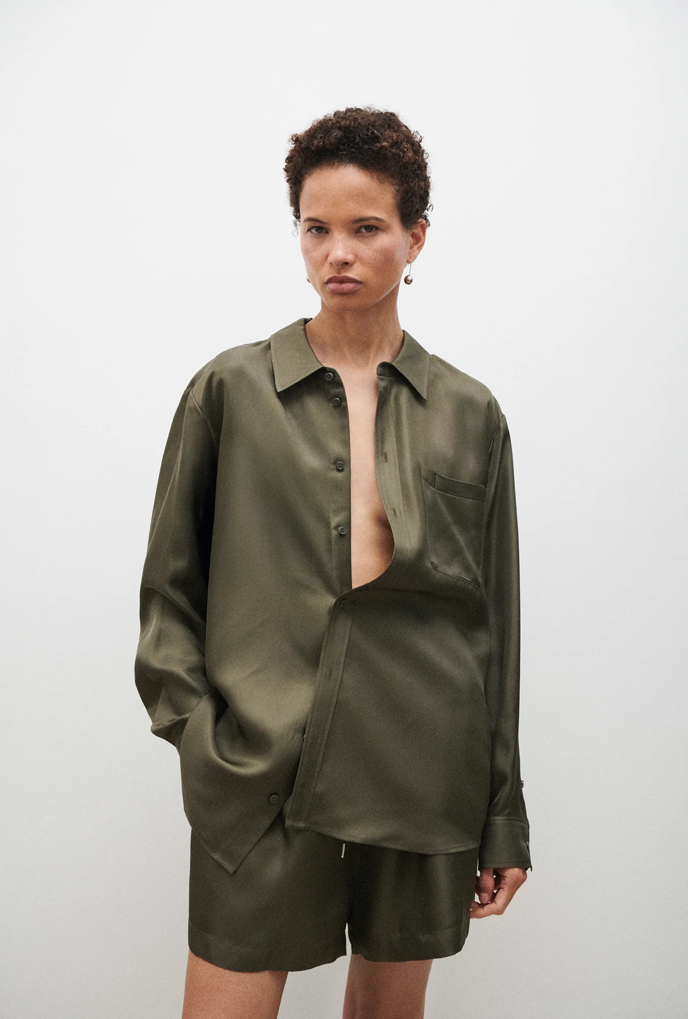 Twill Boyfriend Shirt Pine - Image 2
