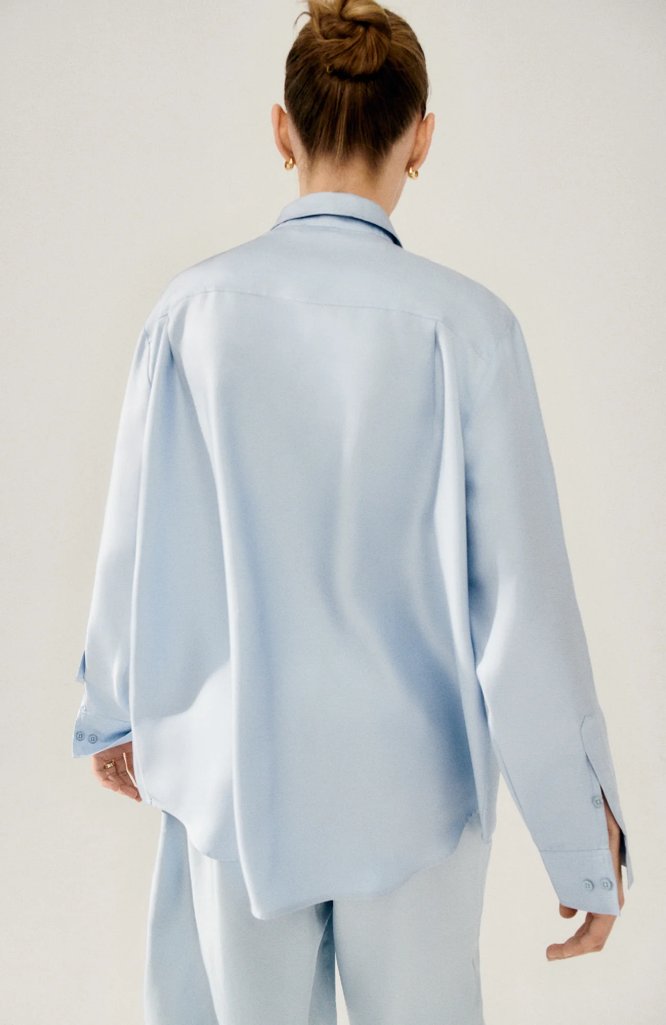Twill Boyfriend Shirt Sky - Image 4