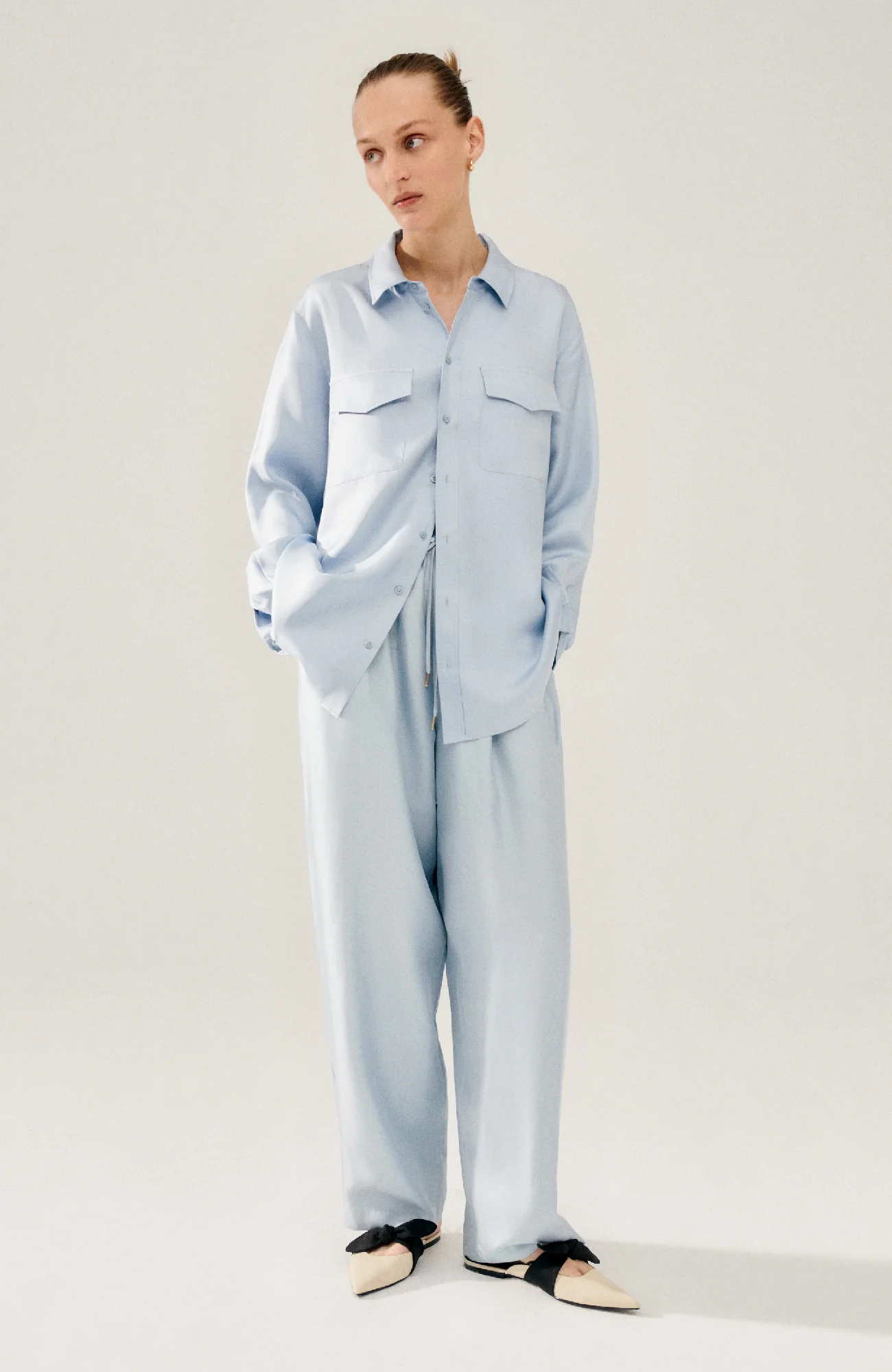 Twill Boyfriend Shirt Sky - Image 7
