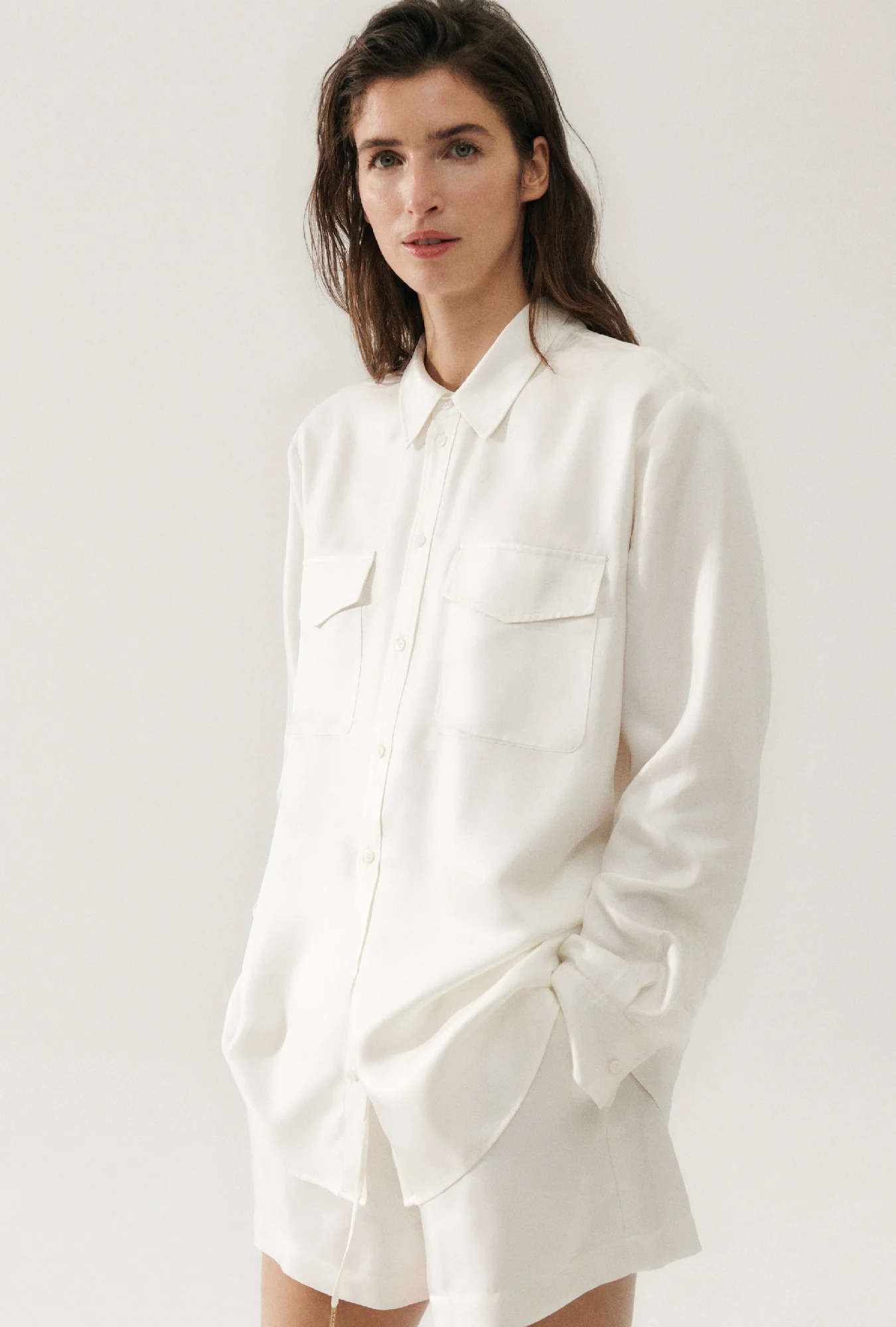 Twill Boyfriend Shirt White - Image 5