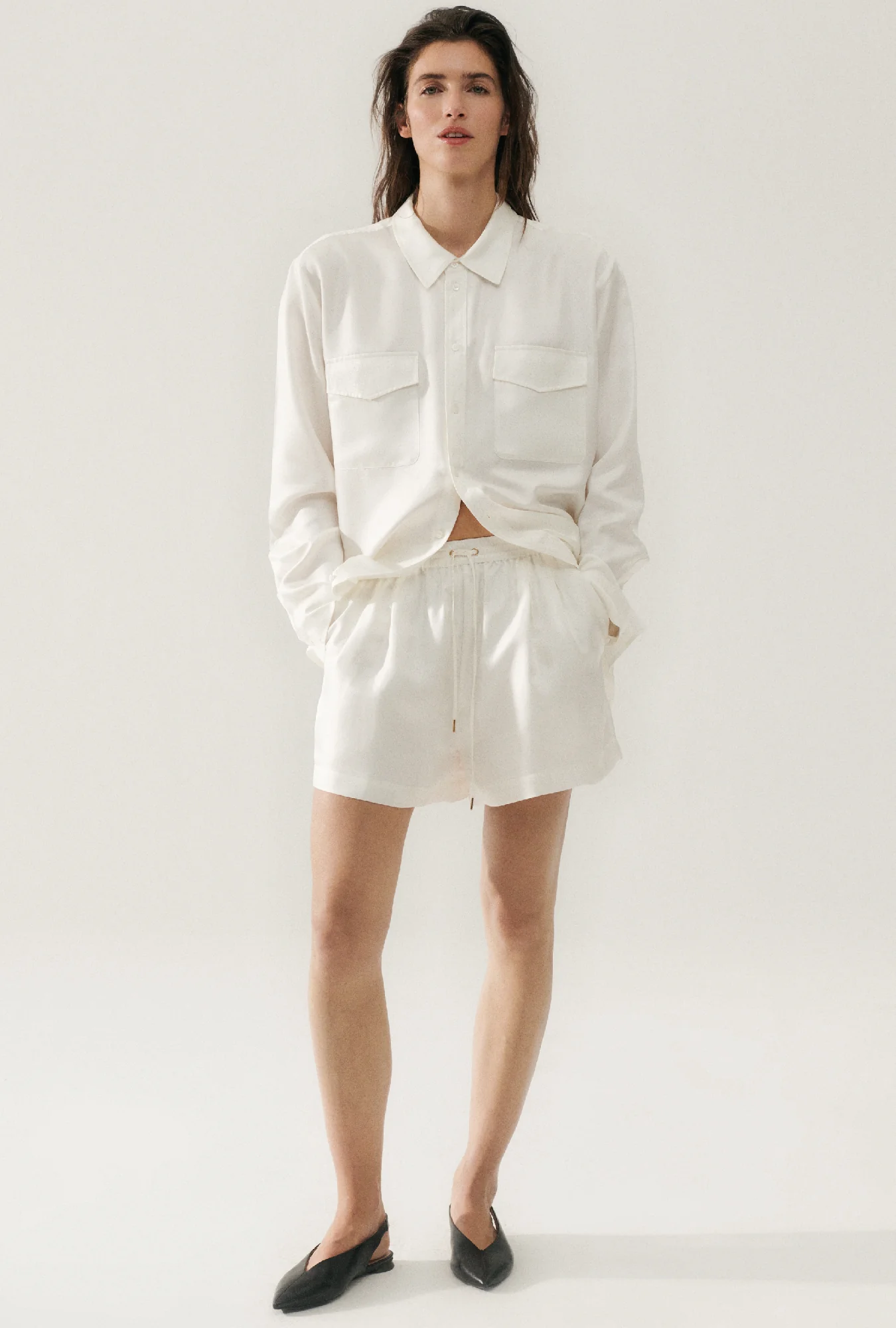 Twill Boyfriend Shirt White - Image 6
