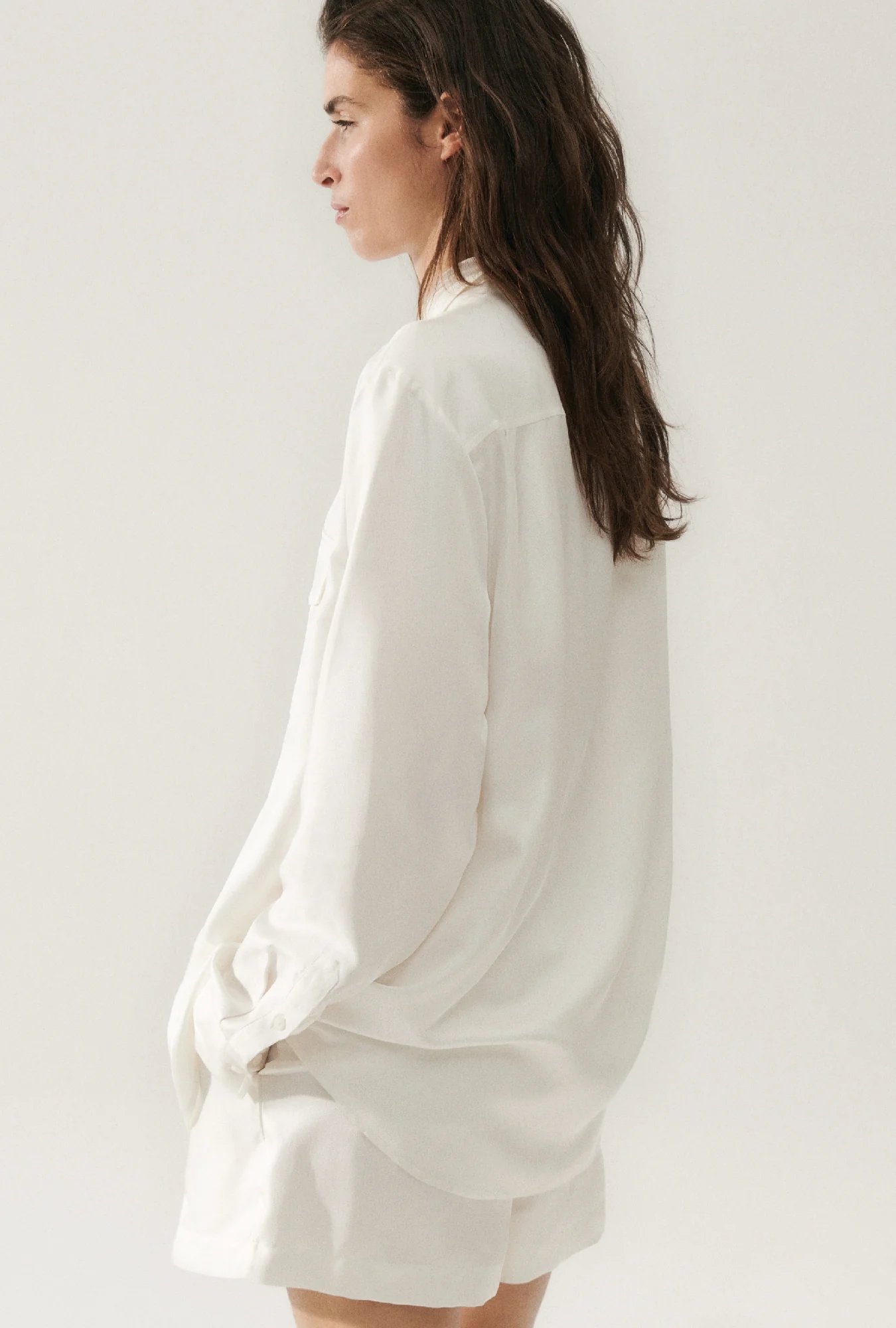 Twill Boyfriend Shirt White - Image 8