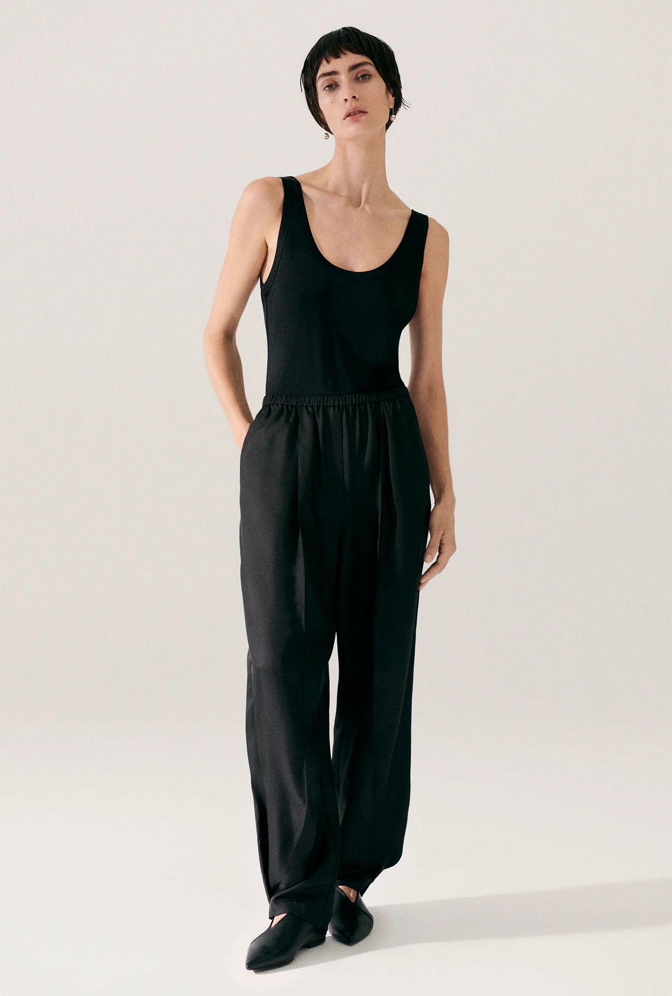 Twill Harem Pants Black - Image 2