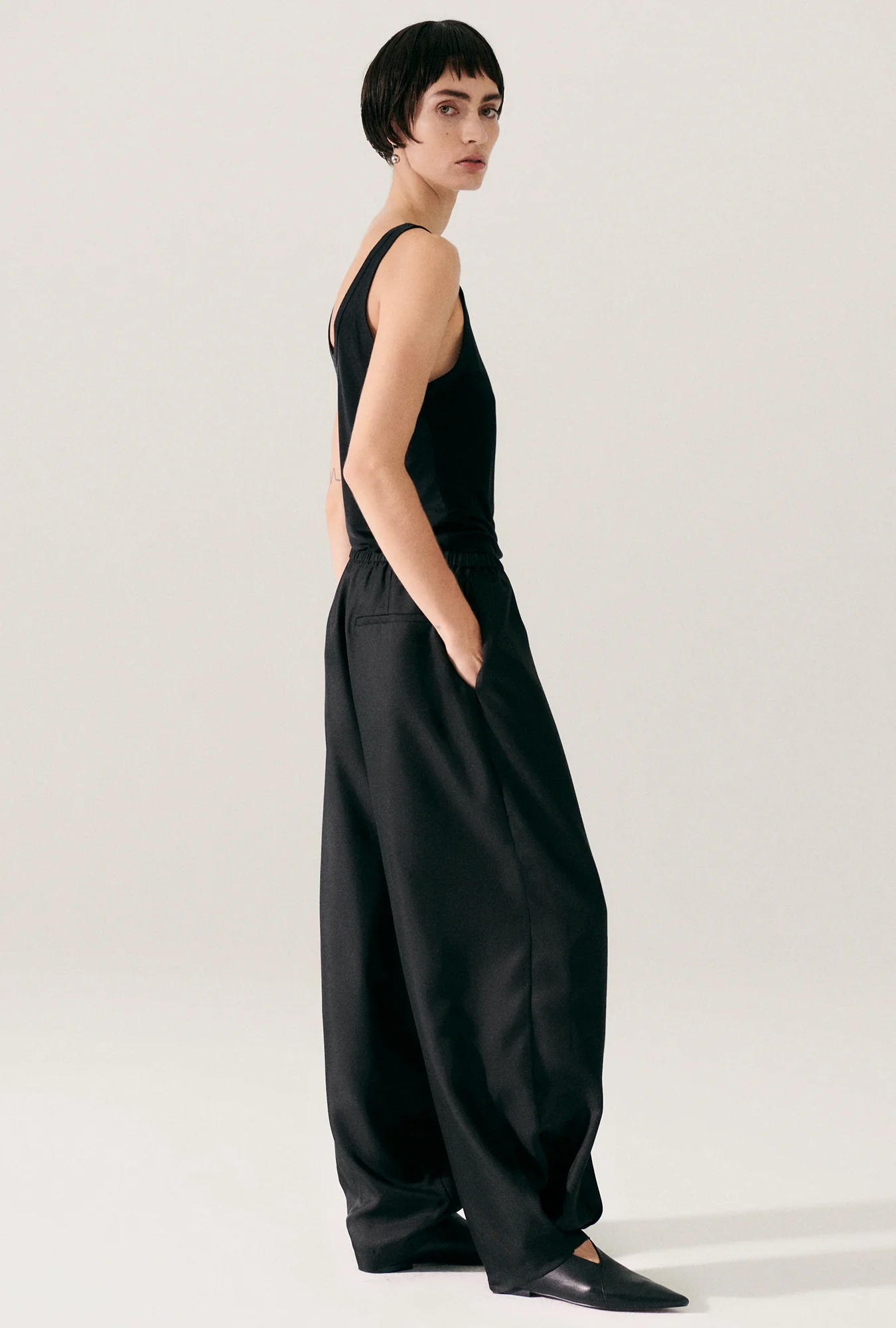 Twill Harem Pants Black - Image 4